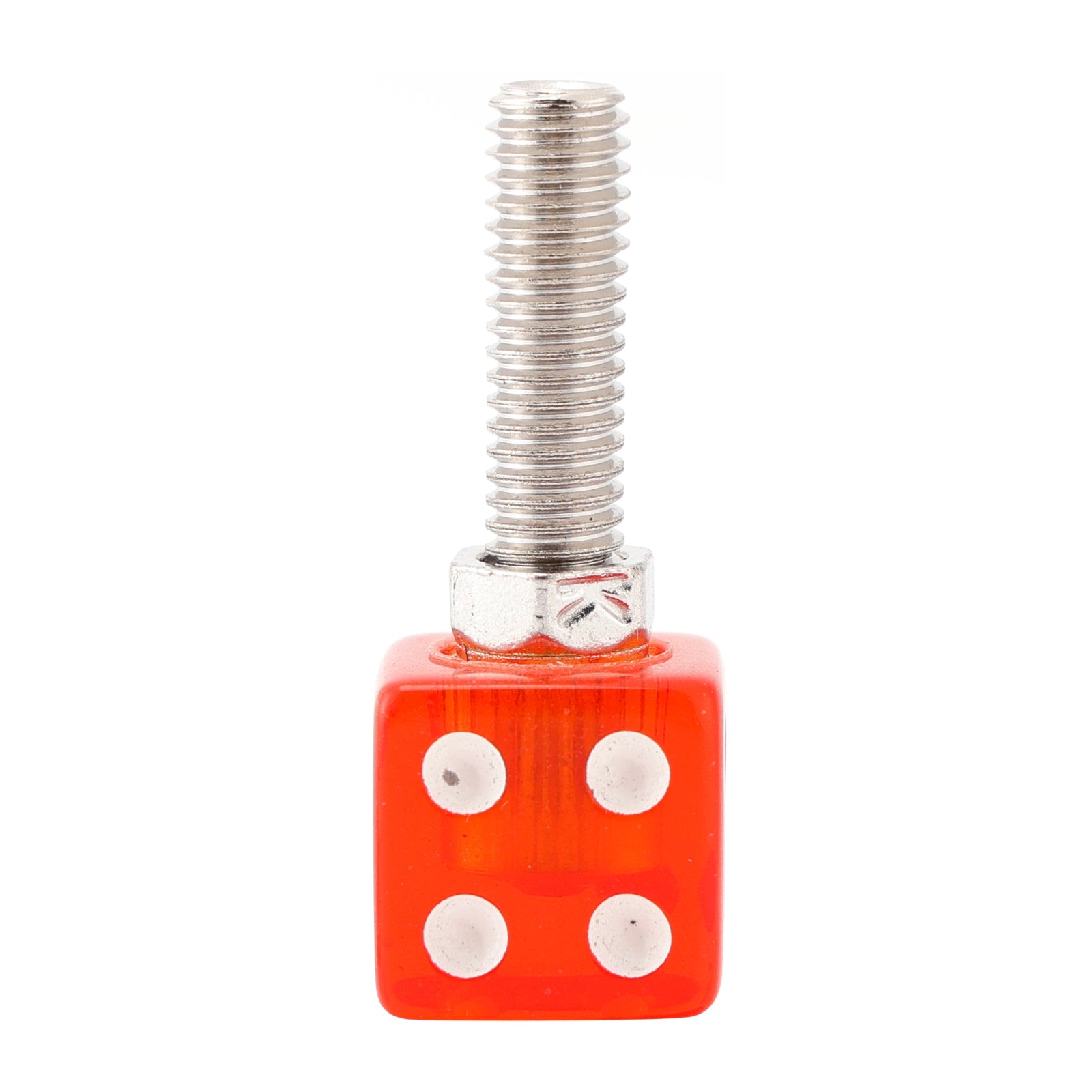 2x Motorcycle Bike Plastic Red Dice License Plate Bolt On Screw On Frame Nut