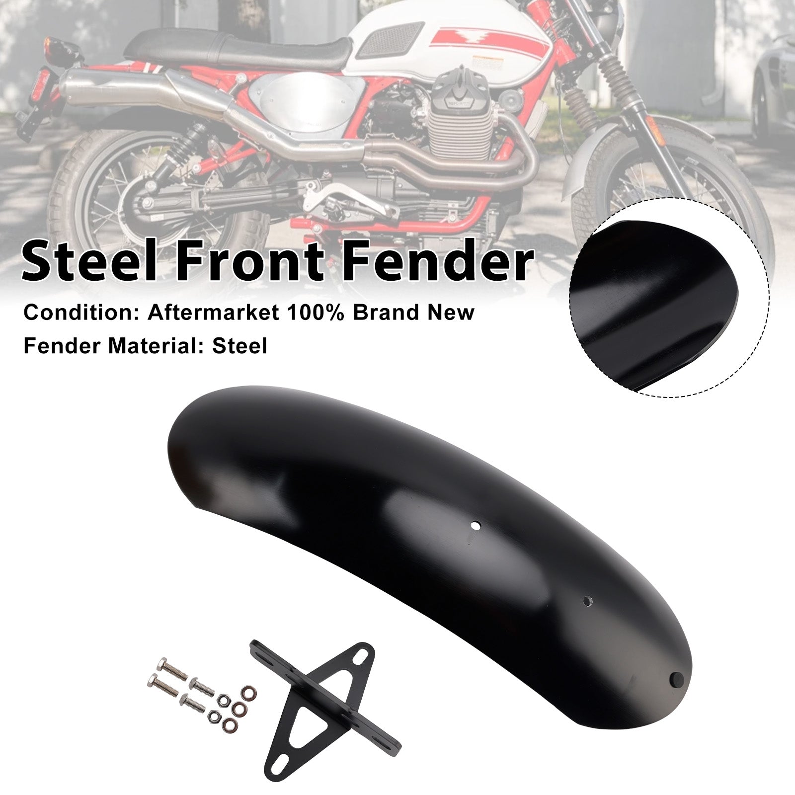 Steel Front Fender Fit For MOTO GUZZI V7 II Stone Classic Special 10-16