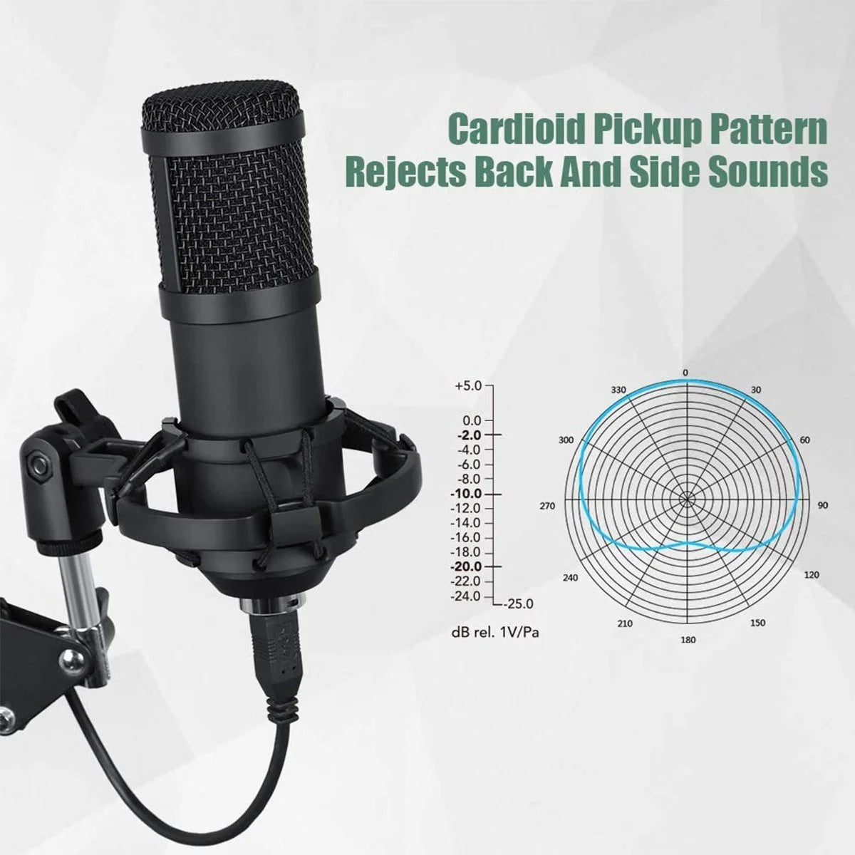 BM800 USB Condenser Microphone for PC Studio Microphone Kit Singing Streaming