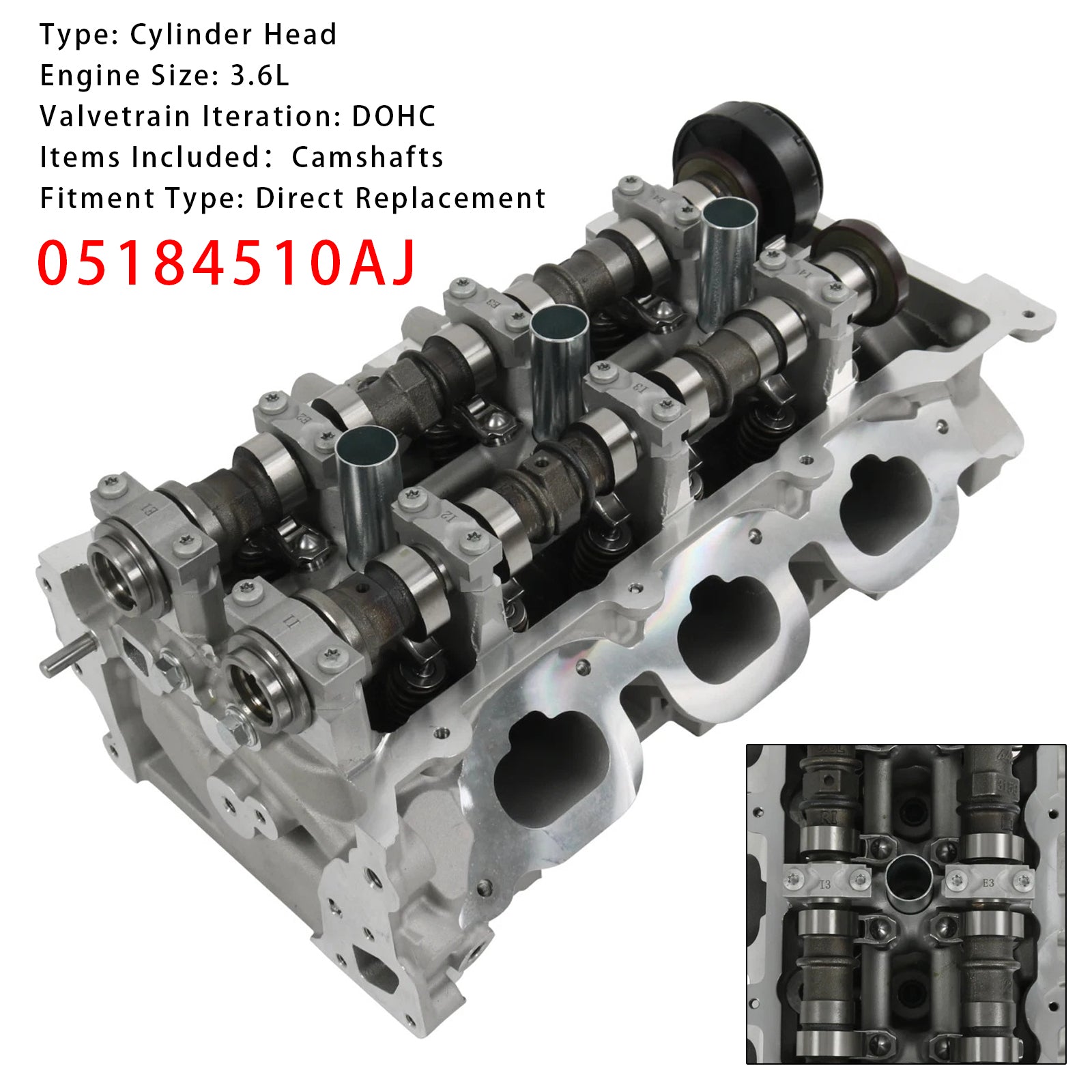 2011-2013 Dodge Grand Caravan 3.6L Brand New Right Side Cylinder Head 05184510AJ