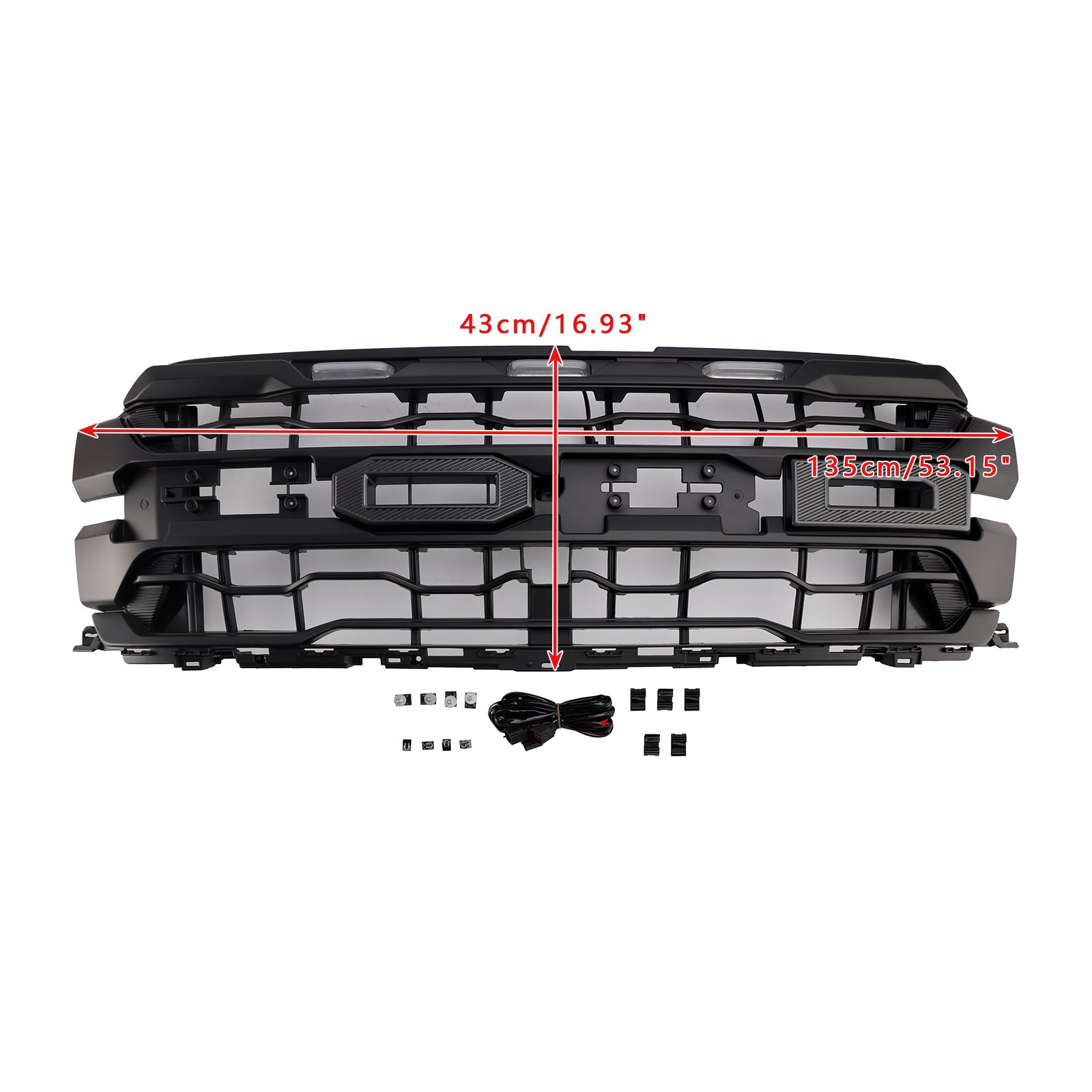 Black Front Bumper Grille Grill Fit Ford F150 RAPTOR 2024+ Only