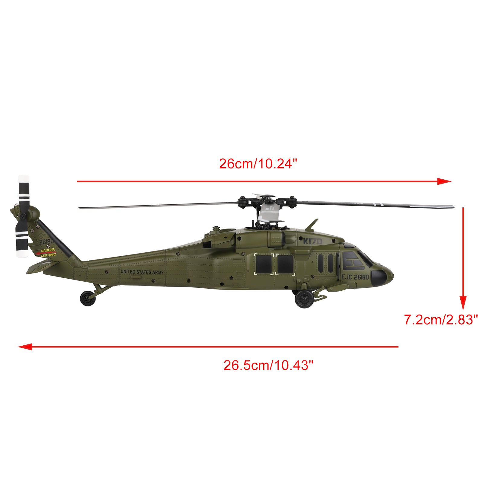 Wltoys K170 RC Helicopter UH-60L 4CH Brushless 6-Axis Gyro Aircraft Kid Toy