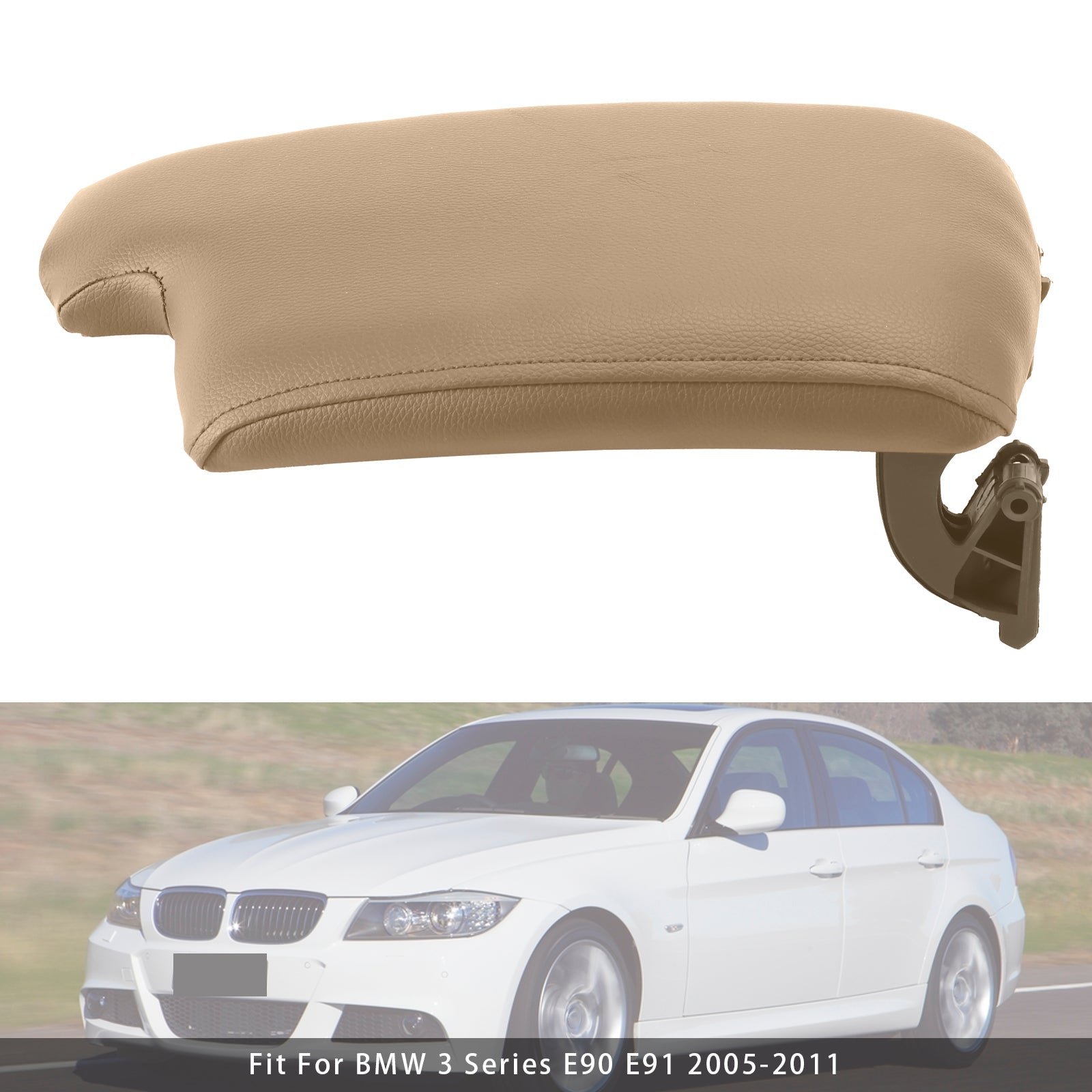 Beige Leather Armrest Centre Console Lid For BMW E90 E91 E92 E93 51169134486