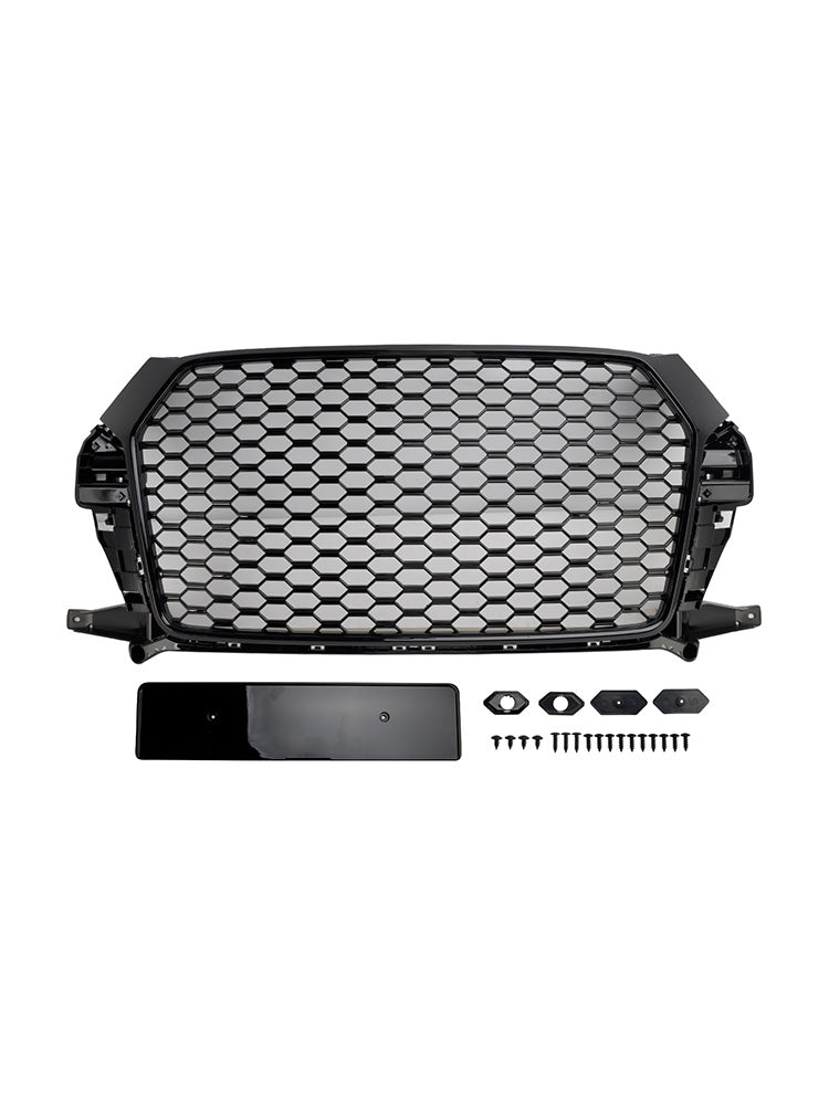 2016-2018 Audi Q3 RSQ3 Style Front Honeycomb Grille Grill Gloss Black