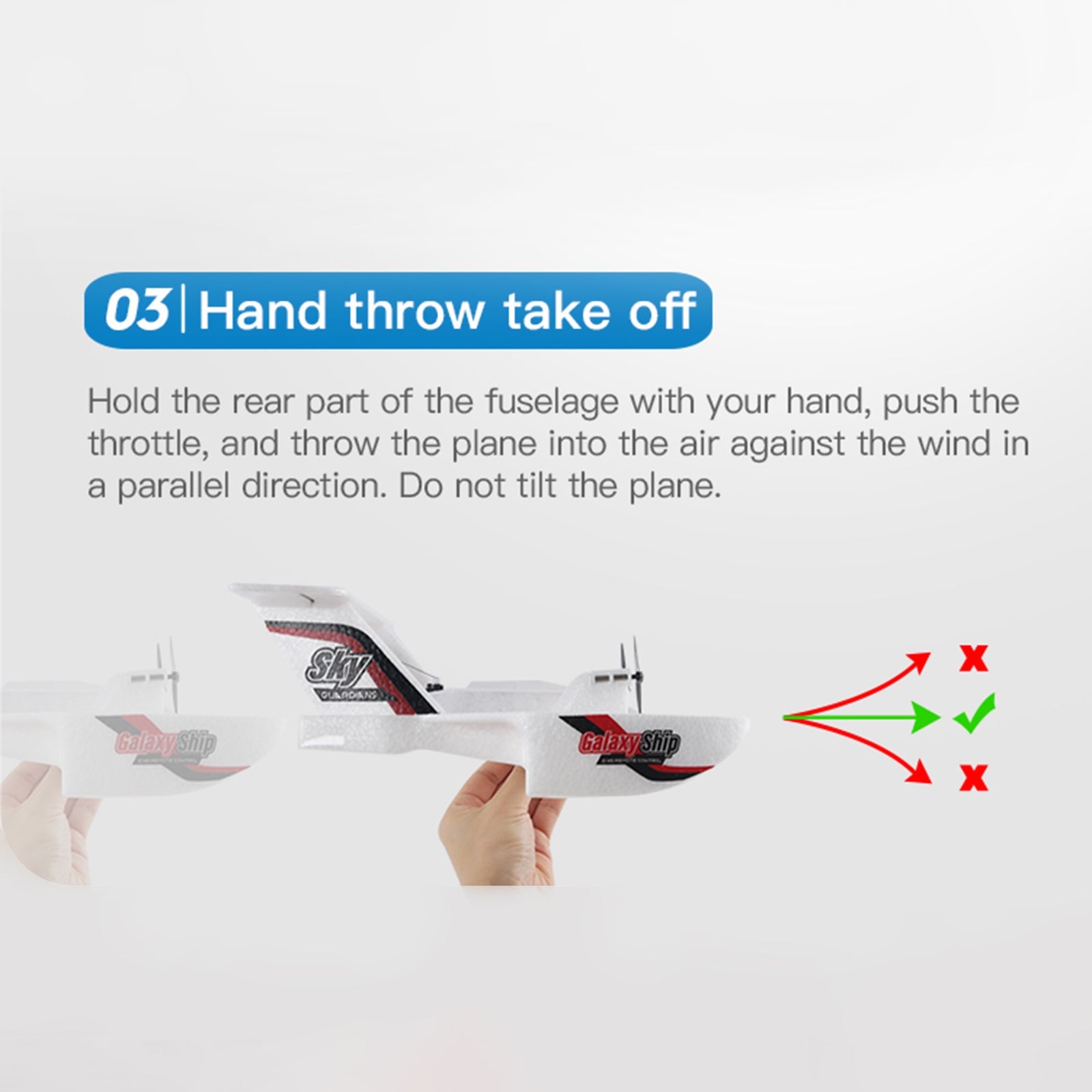 RC Plane For Water Land & Air Aircraft 3Ch Remote With 2 Batteries 2.4Ghz Red