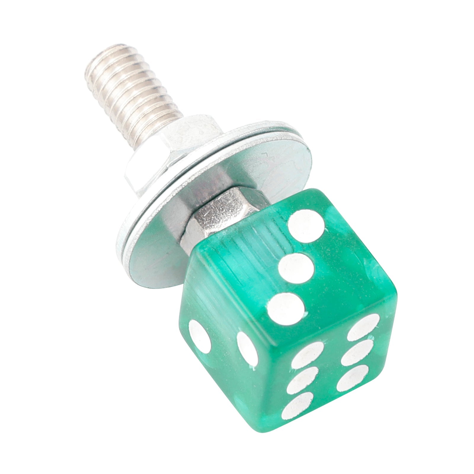 4x Custom DICE License Plate Bolt Screw Green Plastic Motorcycle Chopper Bobber