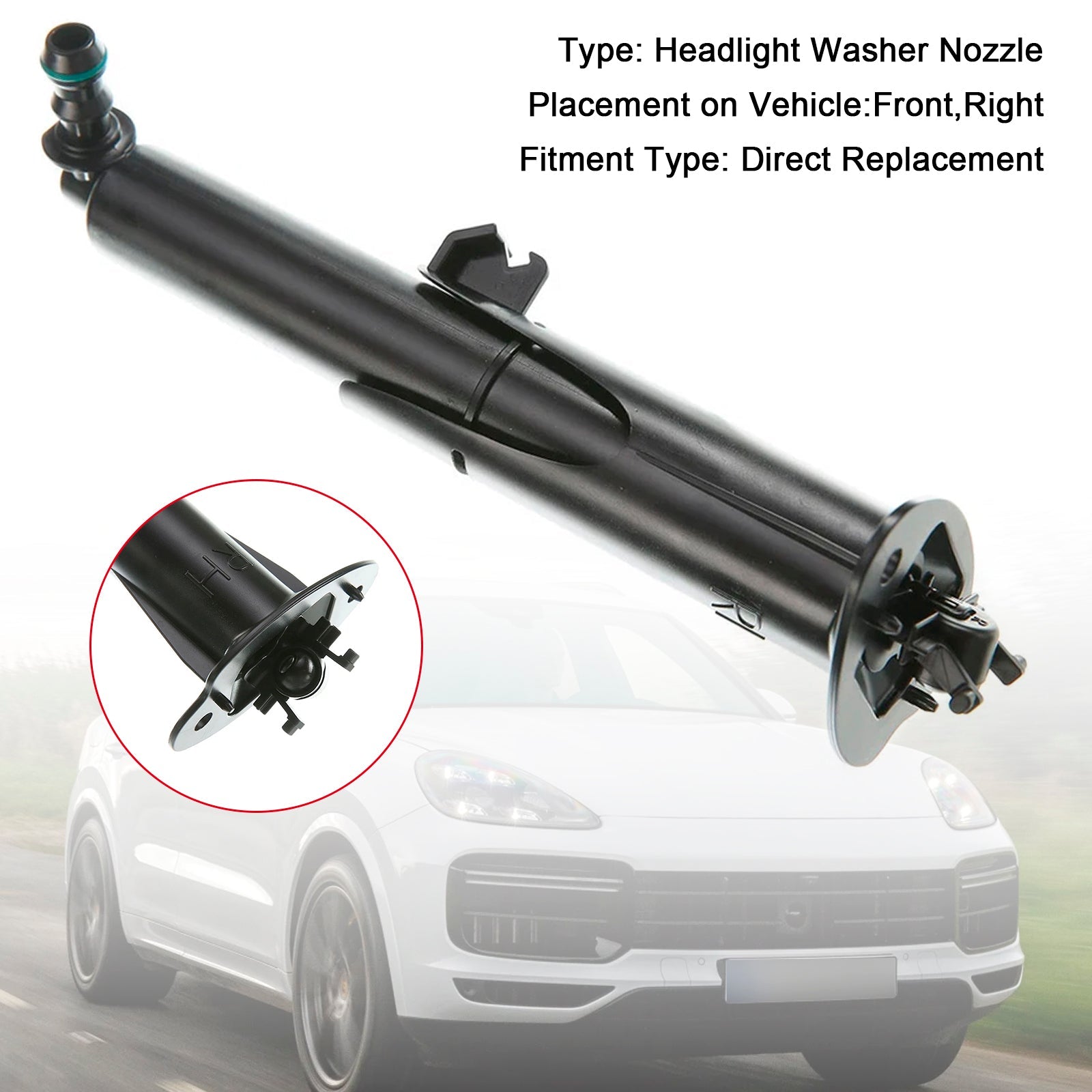 2015-2017 Porsche Cayenne Front Headlight Spray Washer Nozzle Right 95862816210