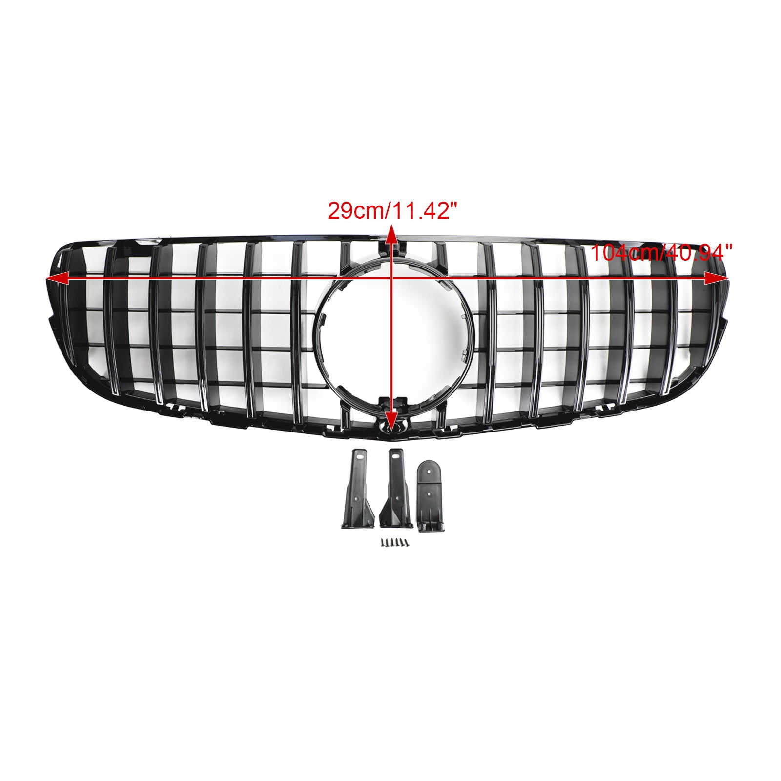 شبكة المصد الأمامي مناسبة لمرسيدس بنز GLC X253 C253 2015-2019 باللون الأسود اللامع