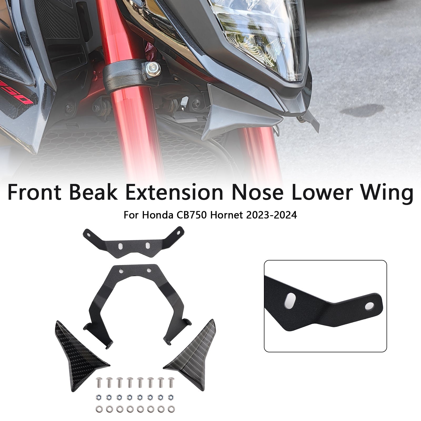 Front Beak Extension Nose Lower Wing For Honda CB750 Hornet 2023-2024