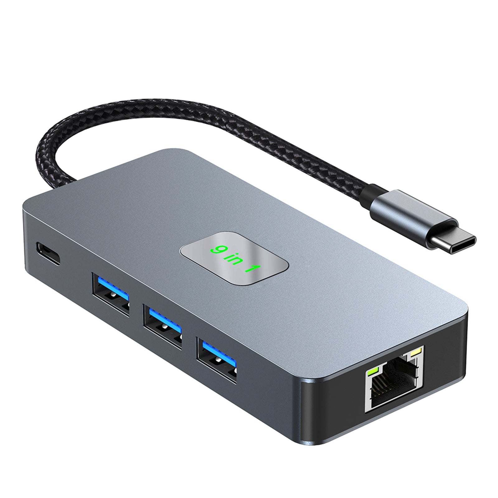 9 in 1 TYPE-C to RJ45(Gigabit)+USB3.0*3+HDMI+USB-CS Data+PD100W+SD/TF iPad Pro