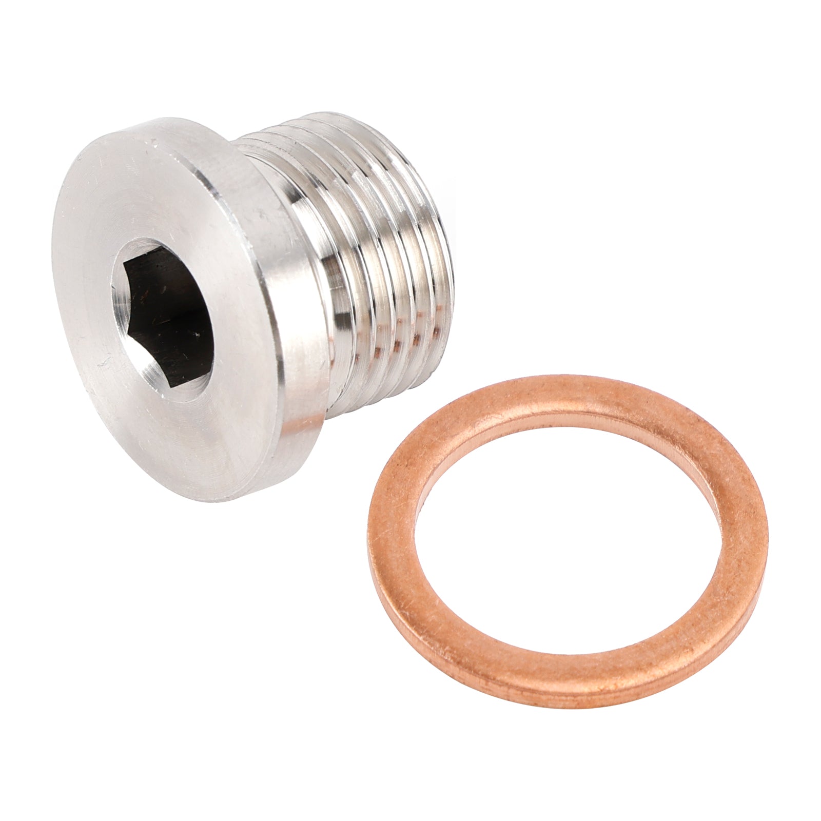 M18 x 1.5mm Inner Hex Head Sensor Blanking Plug Cap Drain 304 Stainless Steel