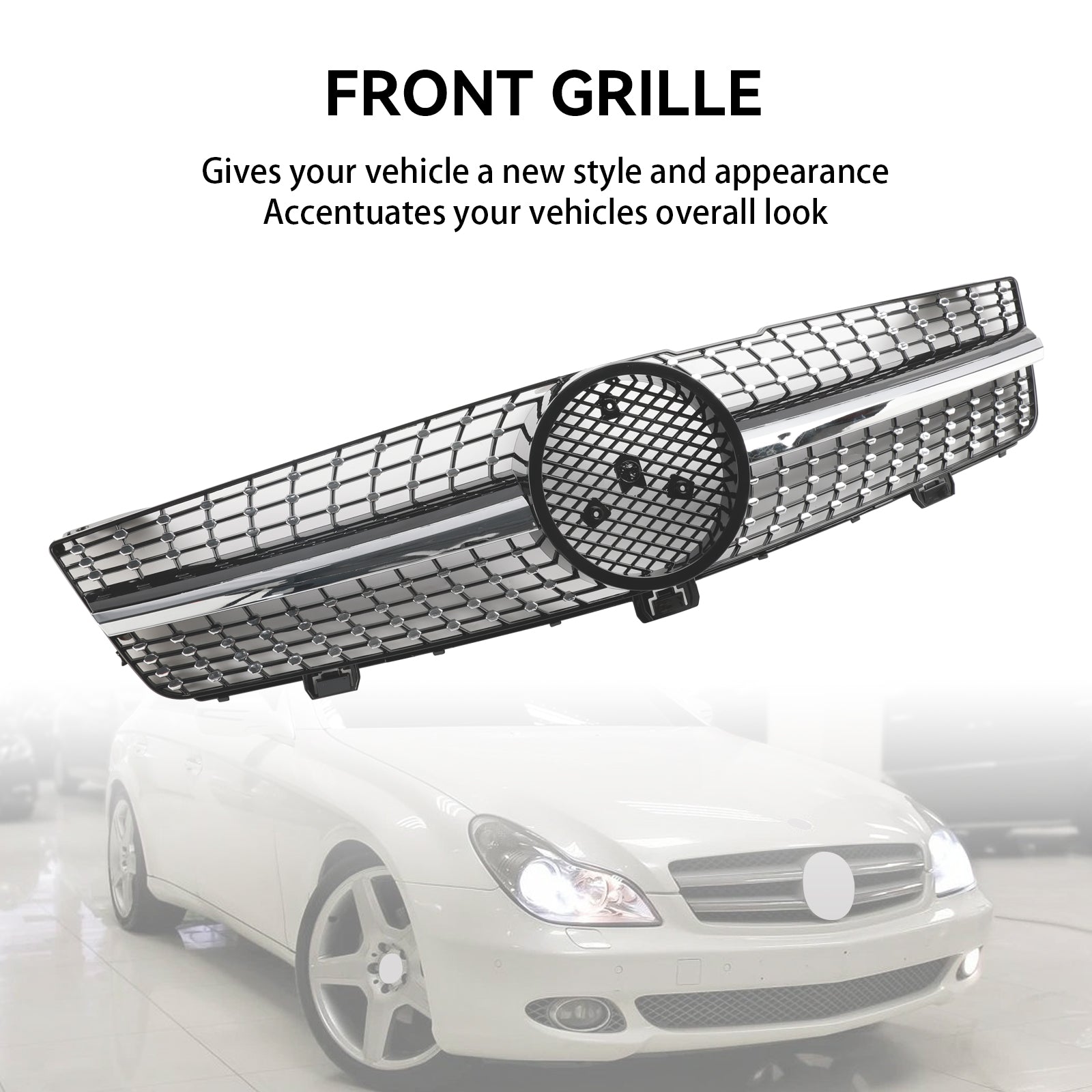 Diamond Front Radiator Grille Grill Fit Mercedes CLS-Class W219 CLS500 2008-2010