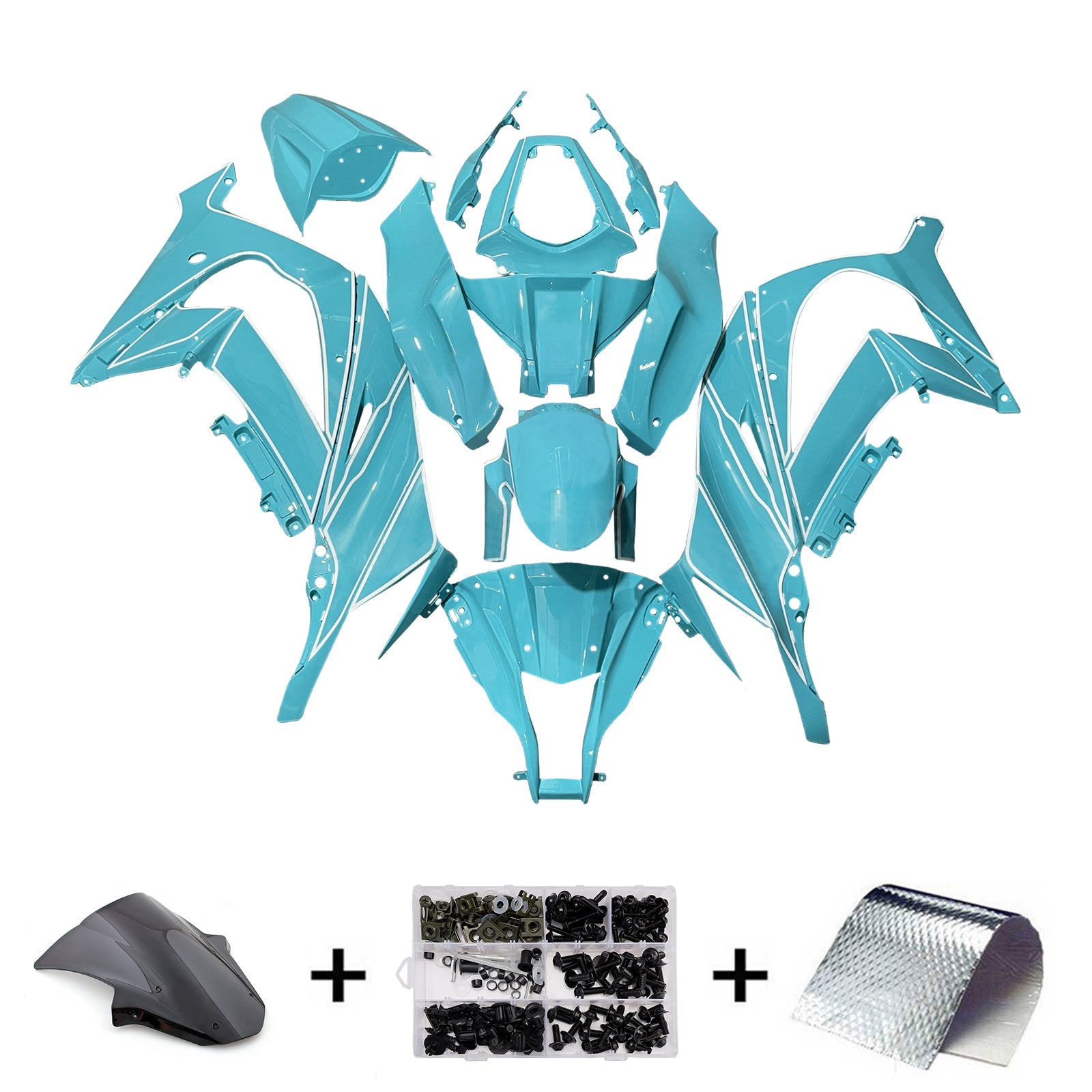 Injection Fairing Kit Bodywork Plastic ABS fit For Kawasaki ZX10R 2011-2015