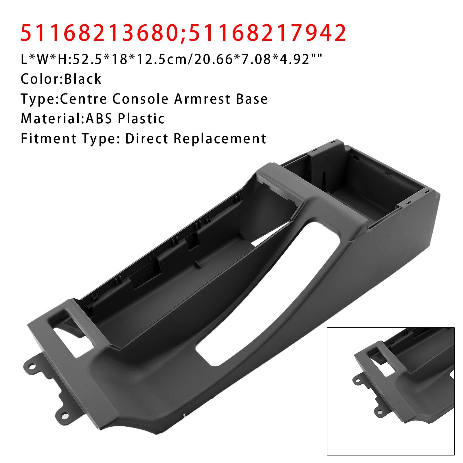 2002-2006 BMW E46 325i 328i Black Centre Console Armrest Trim Base 51168213680