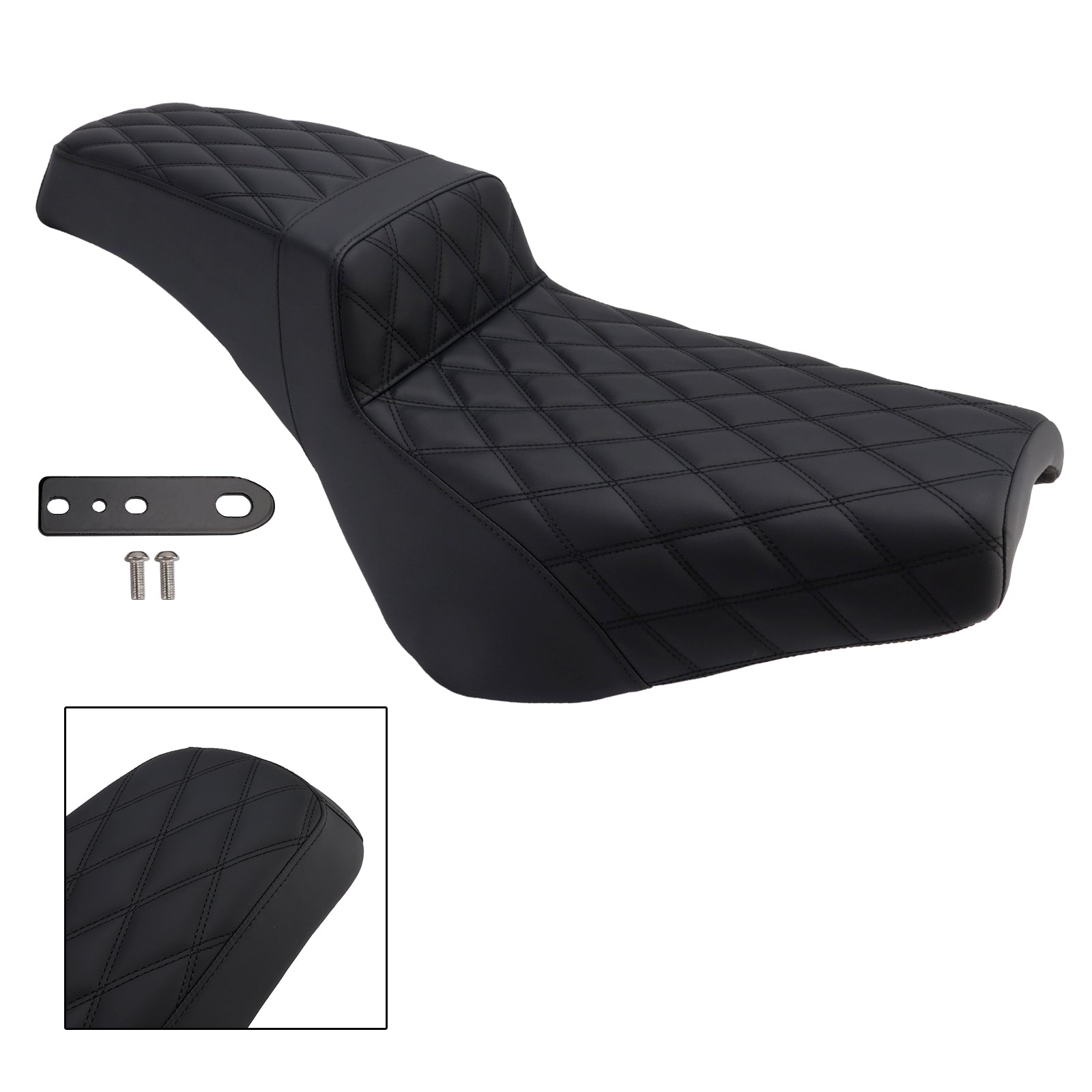 2021-2025 Street Bob 114 Softail Ribbed Complete Cushion Rider Passenger Seat