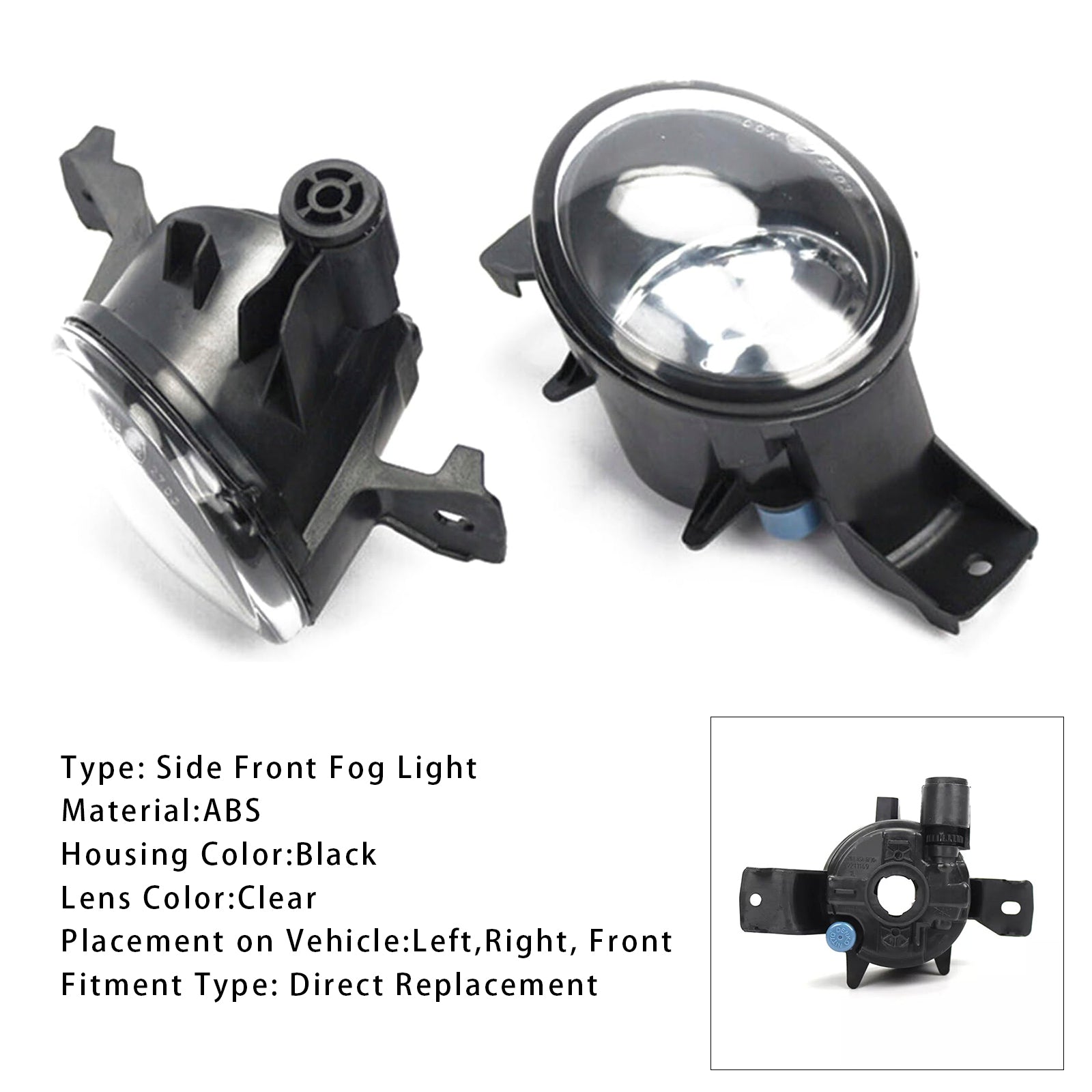 2008-2011 BMW X6 E71 E72 Pair Front Fog Light Lamps Without Bulbs 63177187631