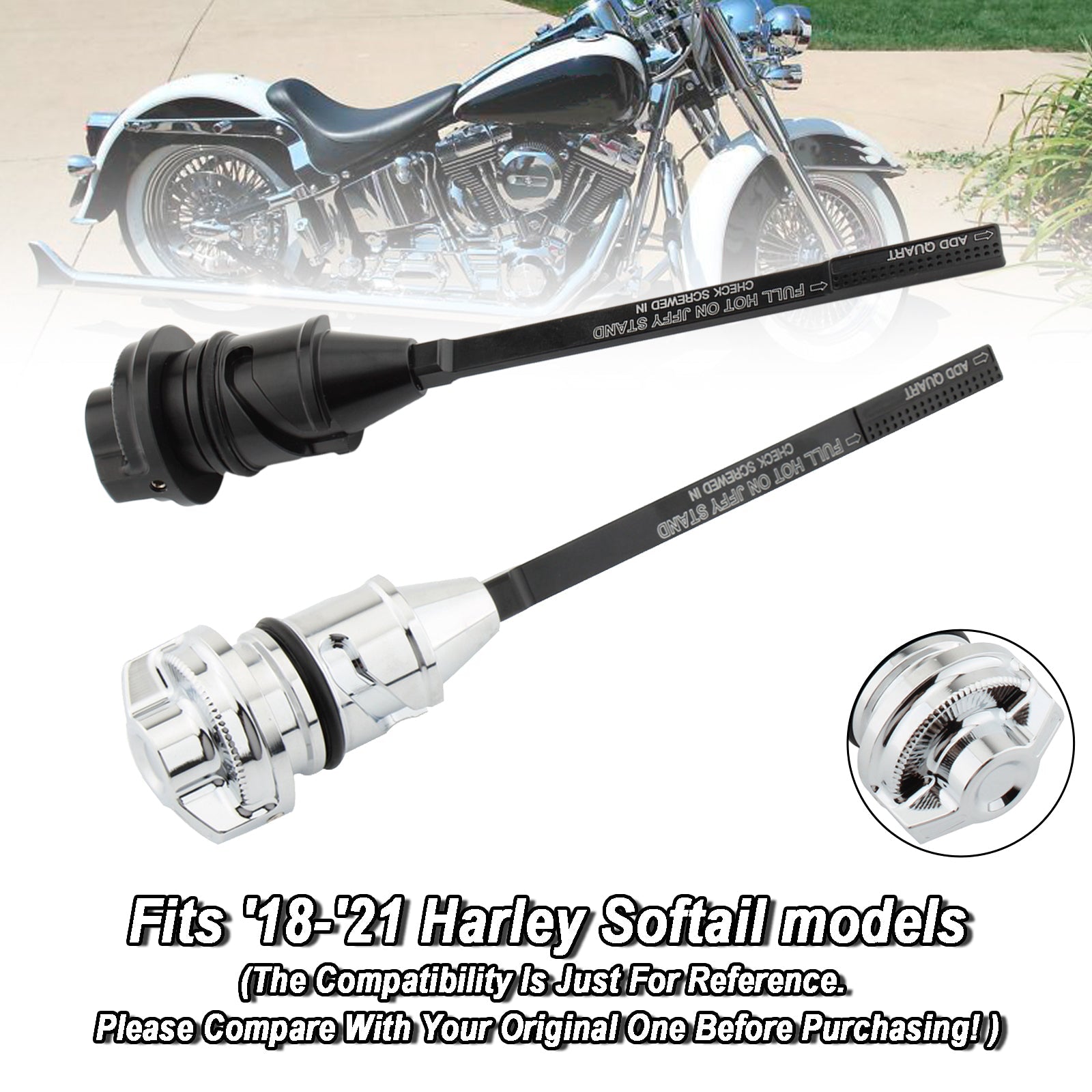 Oil Dipstick Tank Cap Plug For Softail Breakout 2018-2022