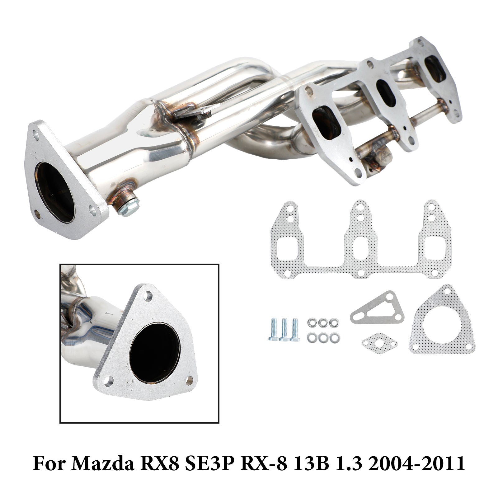 Stainless steel Exhaust Header fit Mazda RX8 RX-8 R3 GT Grand 2004-2011