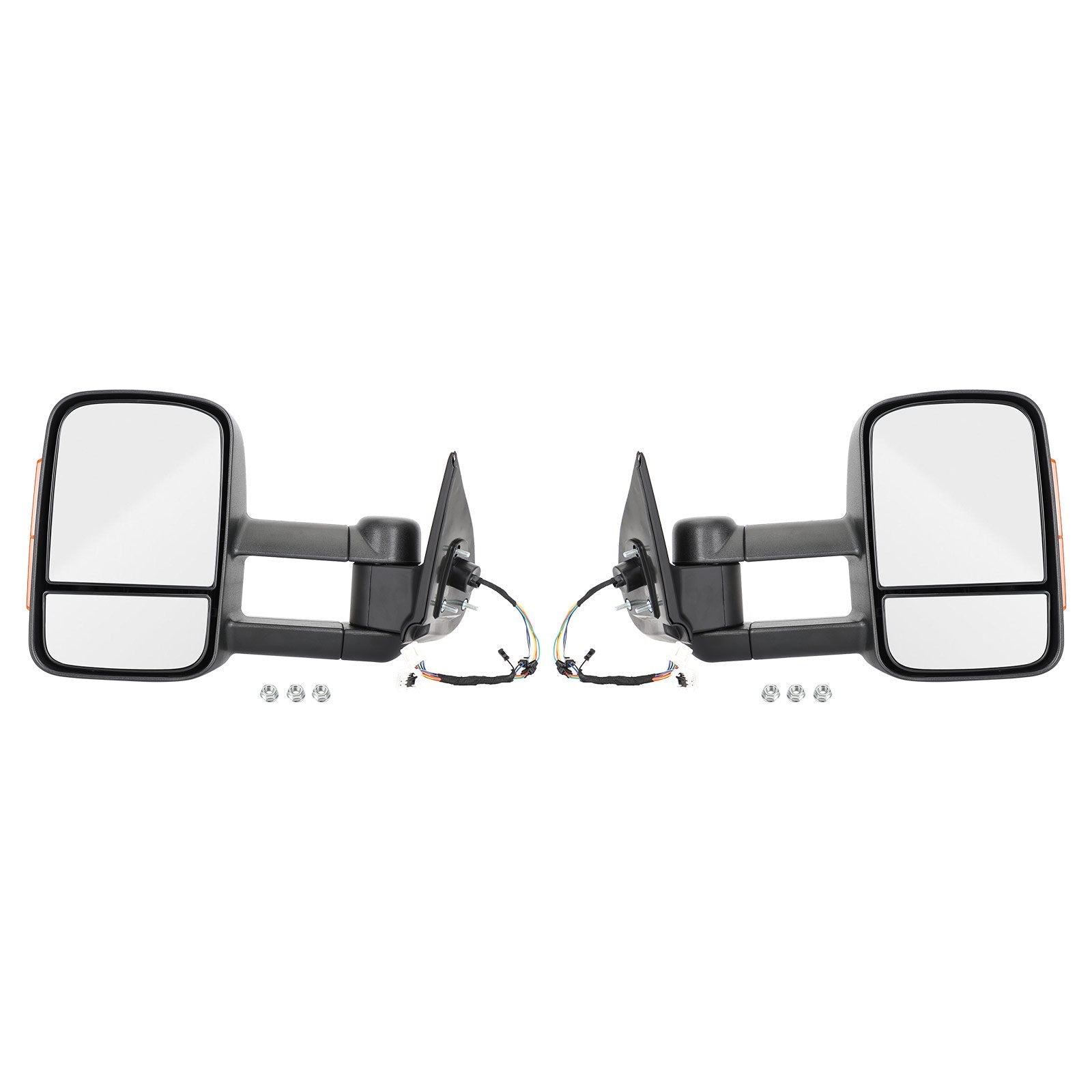 Pair of Electric Extendable Towing Mirrors for Mitsubishi Triton 2015+ Black