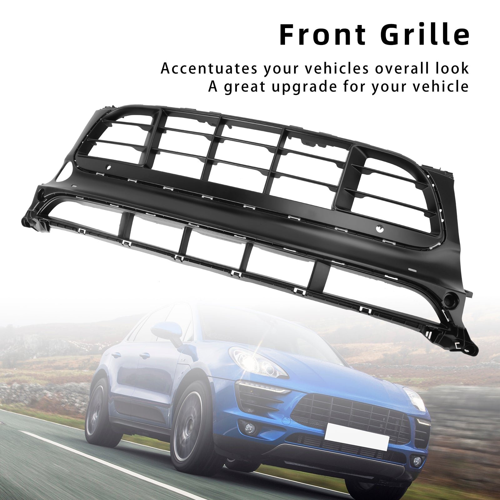 Front Bumper Grill Grille 95B807683-AG-0K1 Fit Porsche Macan GTS 2014-2017