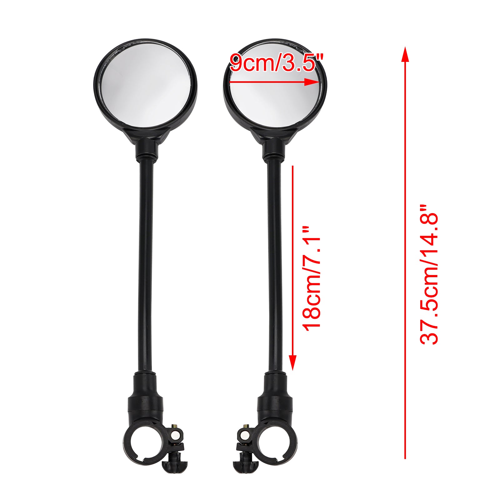 Rotatable Adjustable Wide Angle Rear View Bike Handlebar Mirror 2 Pack