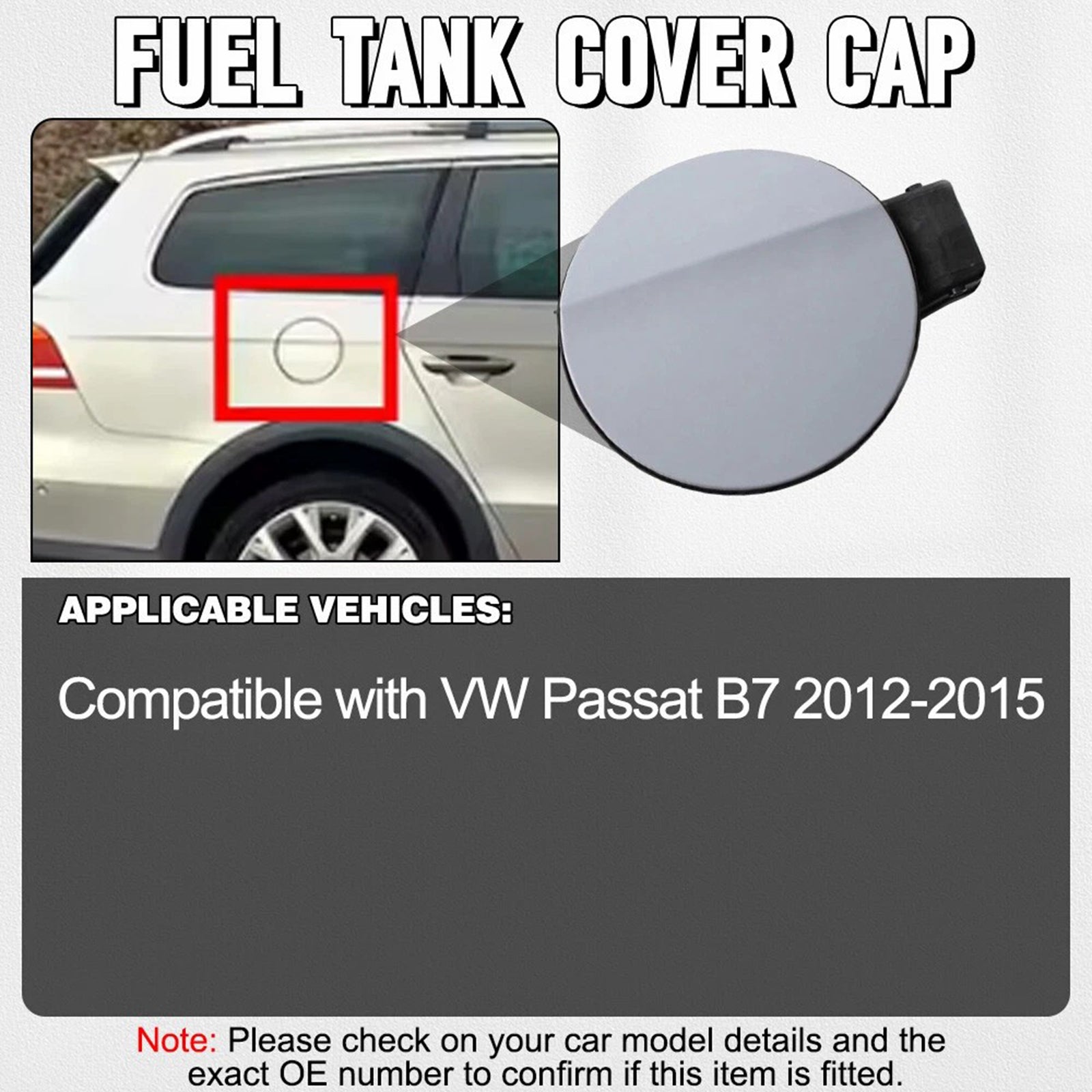 Fuel Gas Tank Filler Door Lid Cover 3AD809857 For VW Passat B7 2012-2015