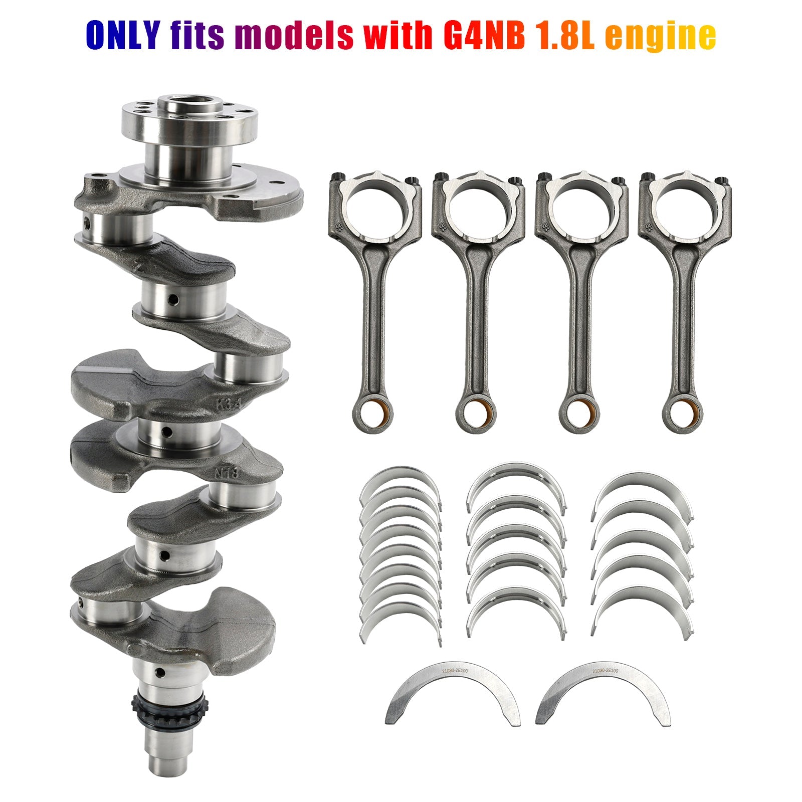 2011-2017 Hyundai i30 (GD) G4NB 1.8L Engine Crankshaft & Rods & Bearings Set