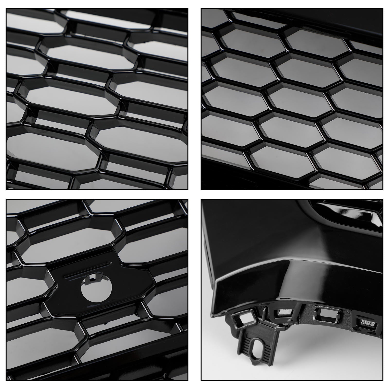 RSQ5 Front Honeycomb Mesh Grill + Fog Lamp Grille Fit Audi Q5 SQ5 2018-2020