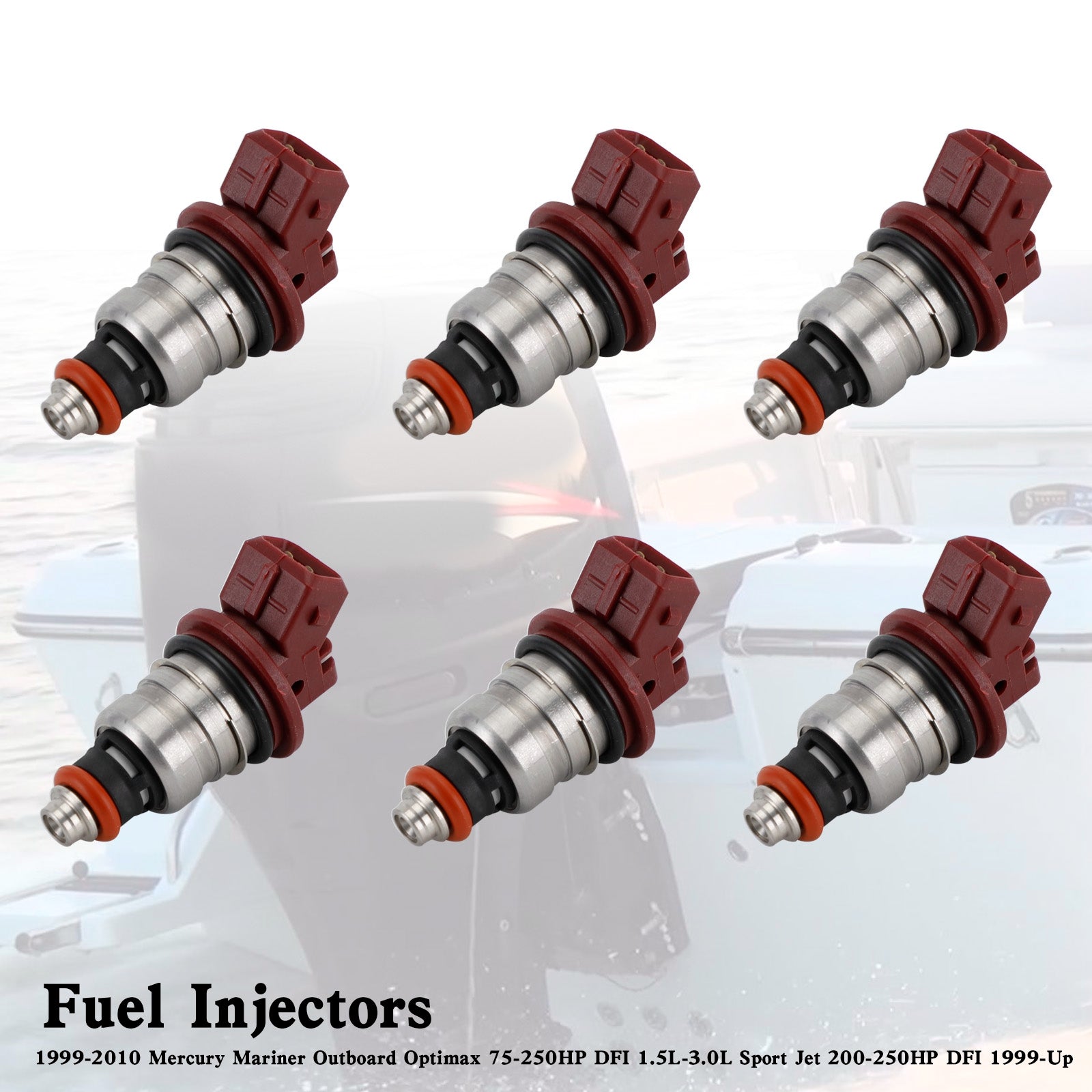 6PCS 75-90-115-200-225 Fuel Injectors 37001 For Mercury Outboard Mariner 804528