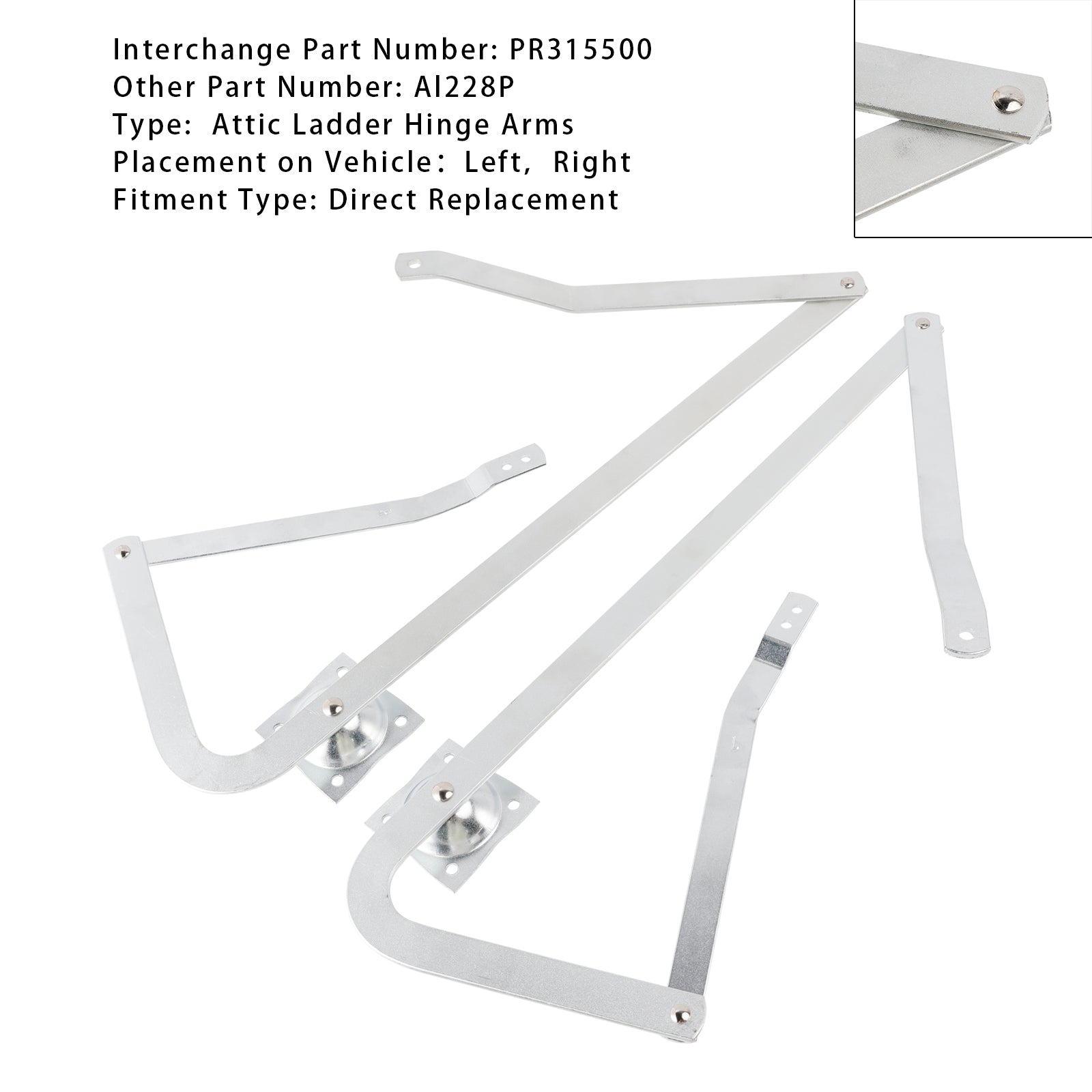 PR315500-LH +PR315500-RH Attic Ladder Hinge Arm Left+Right For Louisville Ladder