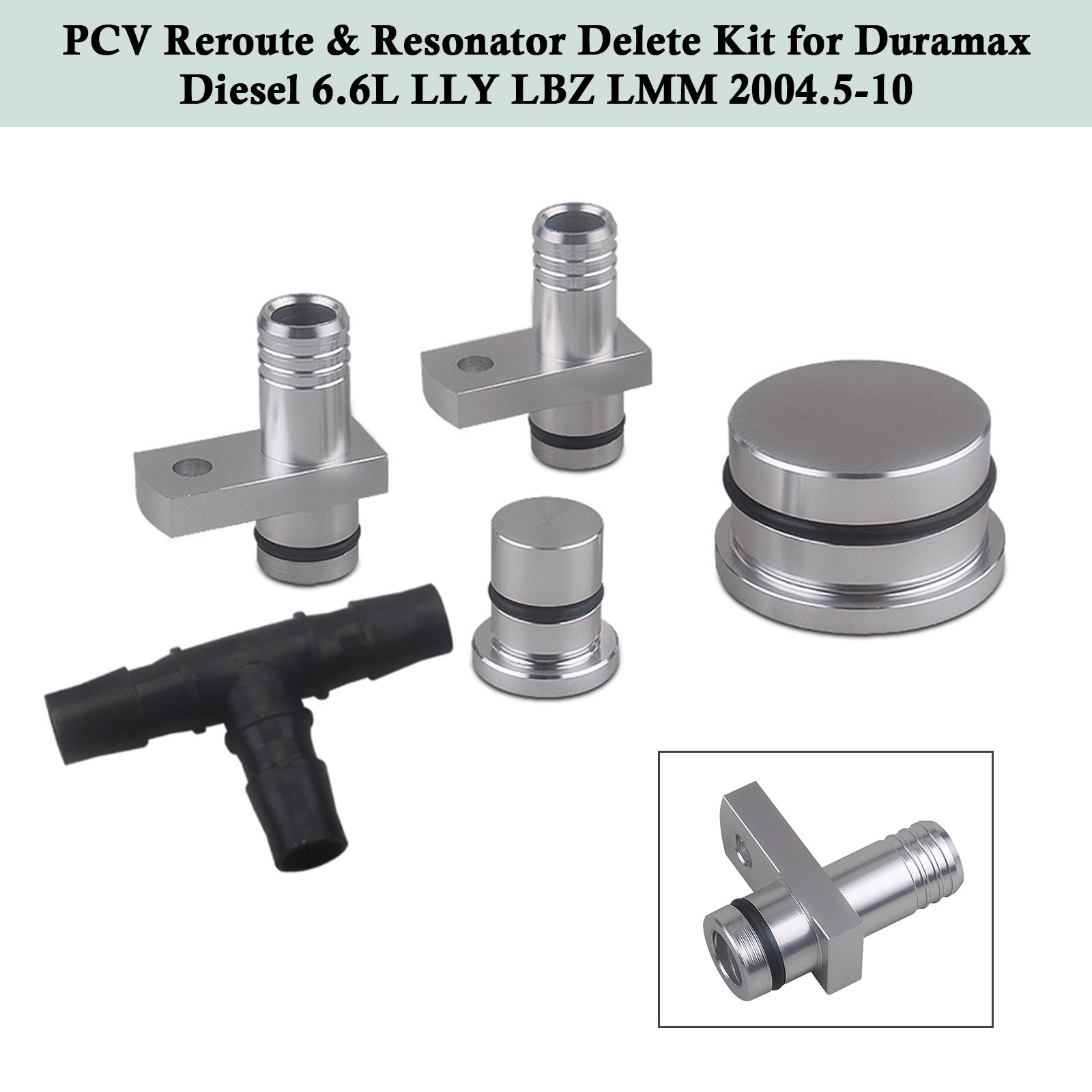 PCV Reroute & Resonator Delete Kit for Duramax Diesel 6.6L LLY LBZ LMM 2004.5-10