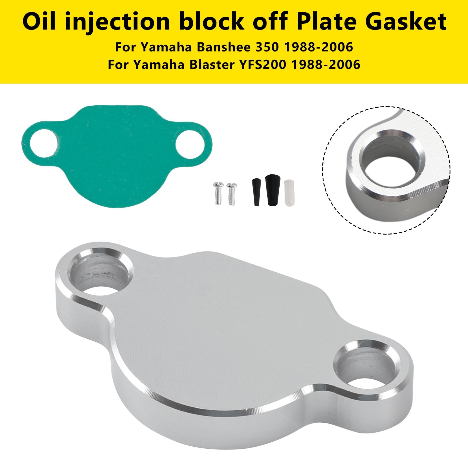 1988-2006 Yamaha Blaster YFS200 Oil injection block off Plate Gasket