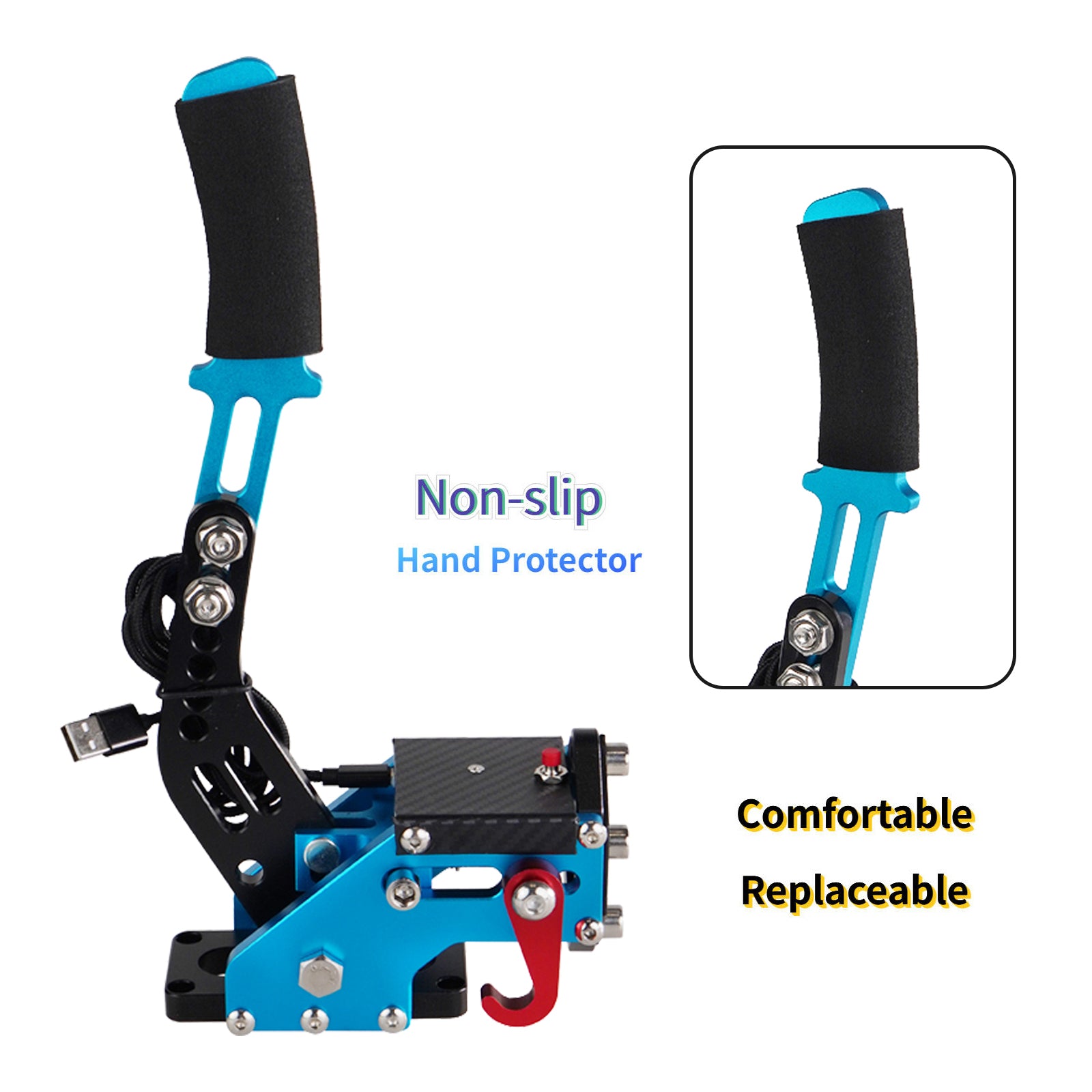 14Bit PS4/PS5 USB3.0 SIM Handbrake for Racing Games Steering Wheel Stand G29