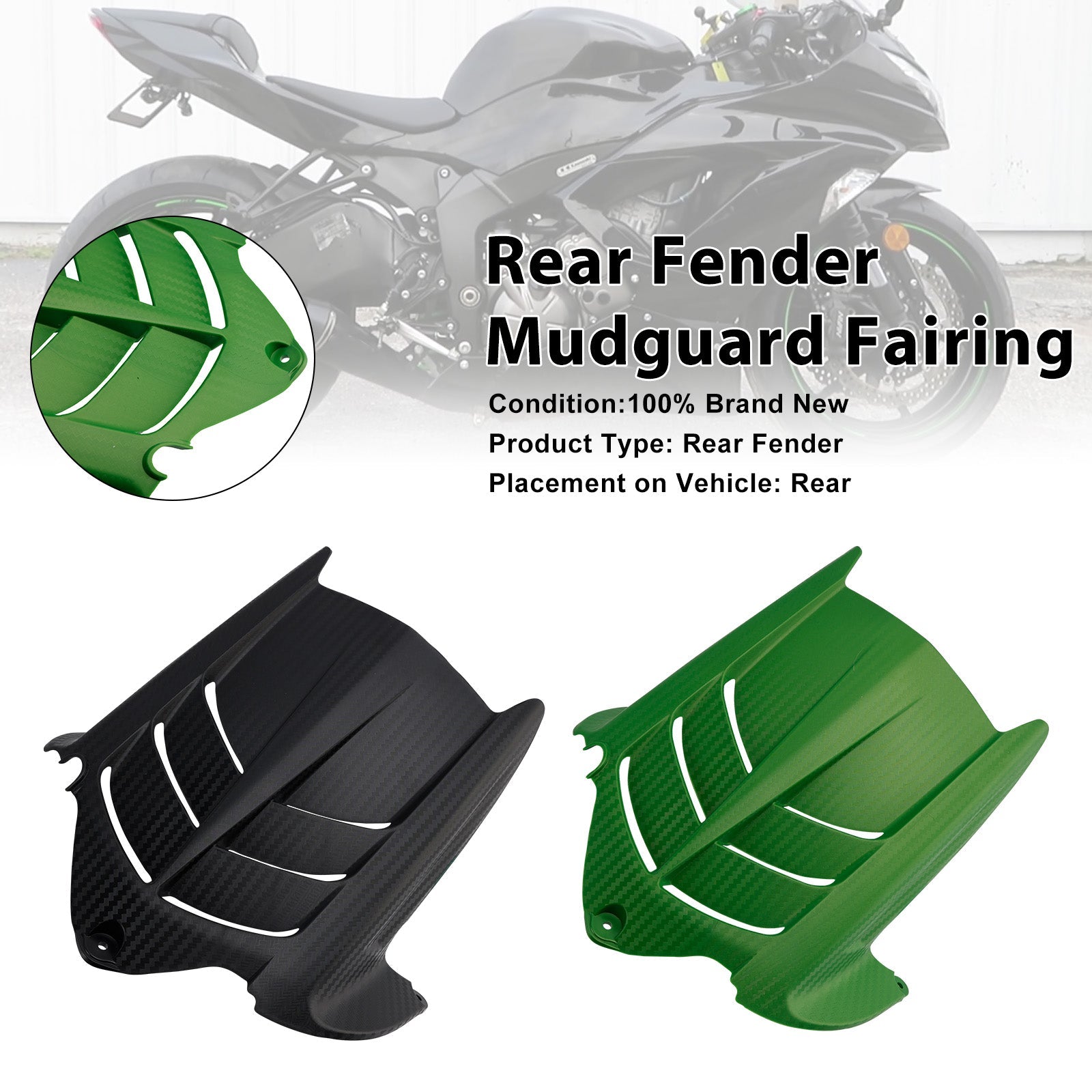 Rear Fender Mudguard Fairing For Kawasaki ZX-6R 636 2009-2025