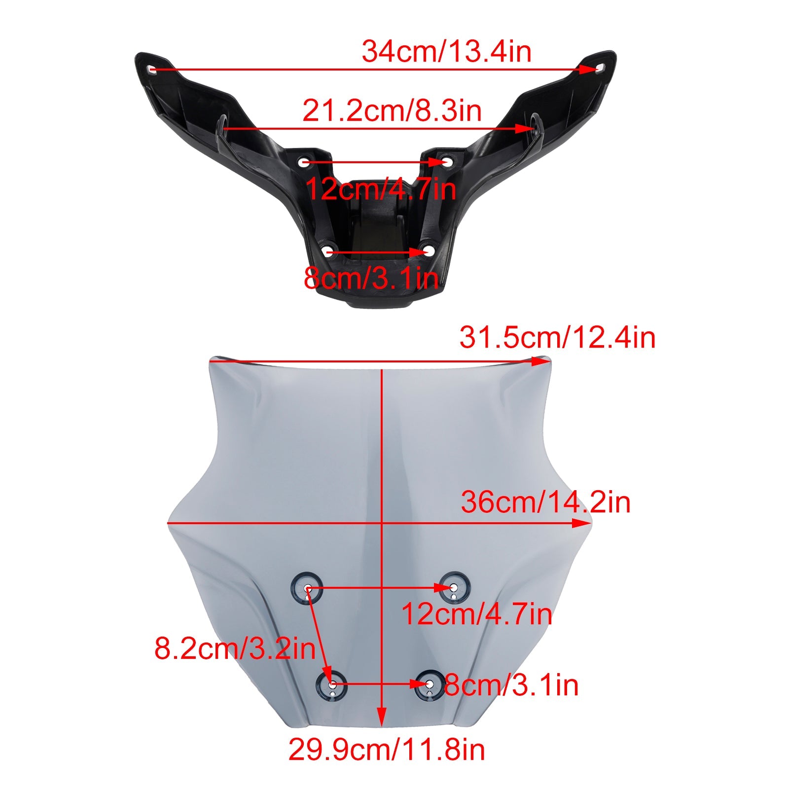 2024-2025 야마하 MT-09/SP 윈드실드 윈드스크린 + 브라켓