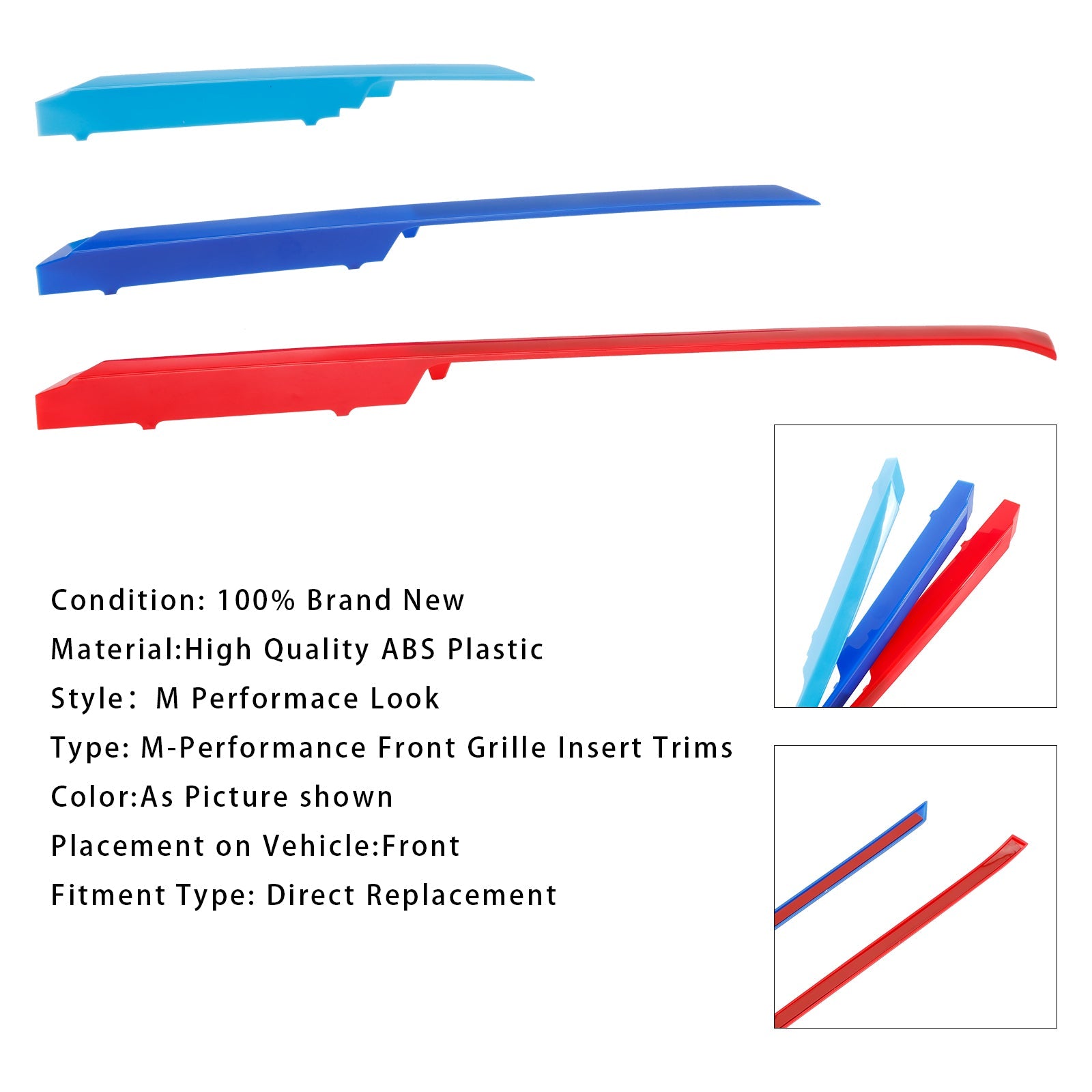 2025 BMW X3 Tri-Color ABS Front Kidney Grille Insert Trims Clip