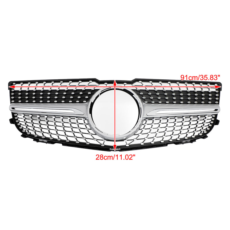 Parrilla de parachoques delantero compatible con Mercedes Benz X204 Clase GLK 2013-2015 Diamond