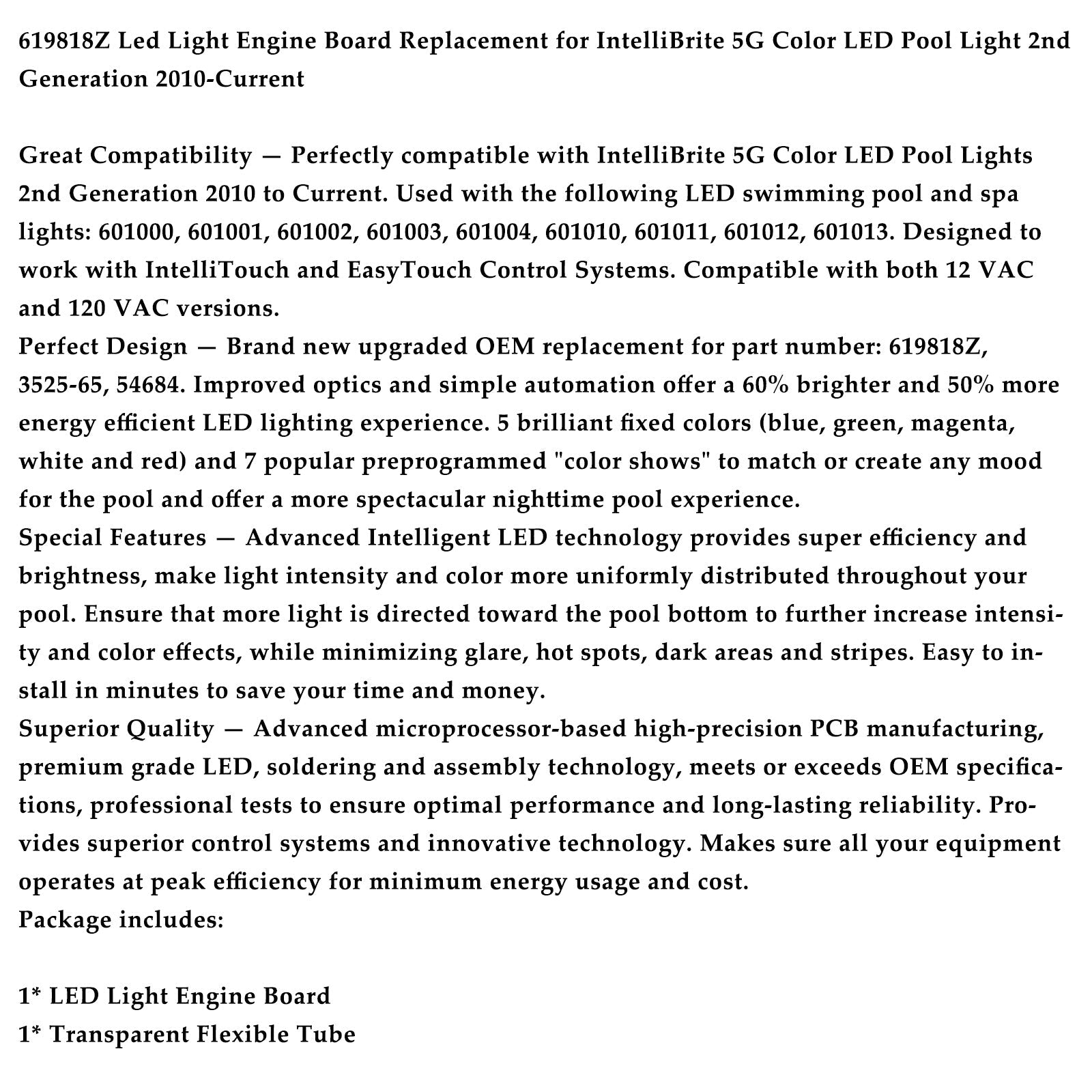 619818Z LED Light Engine Board for IntelliBrite 5G Color LED Pool Light PCBA