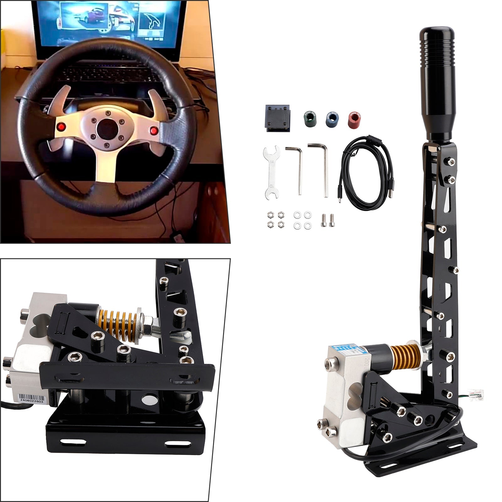 SIM USB Handbrake PC 64bit 200KG Load Cell Racing Games For Logitech G29/G27/G25