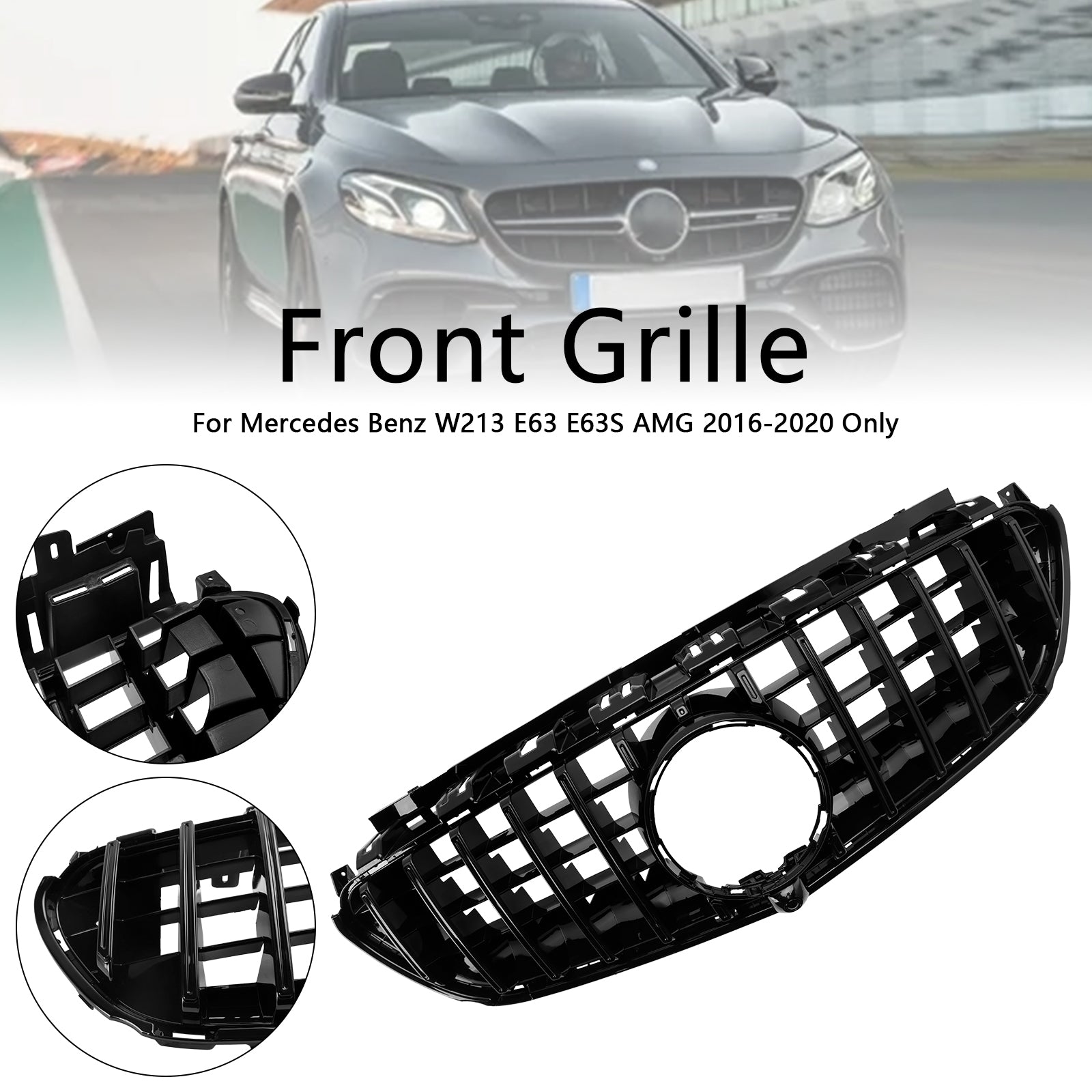 Front Bumper Grille Grill Fit Mercedes Benz W213 E63 E63S AMG 2016-2020 Only