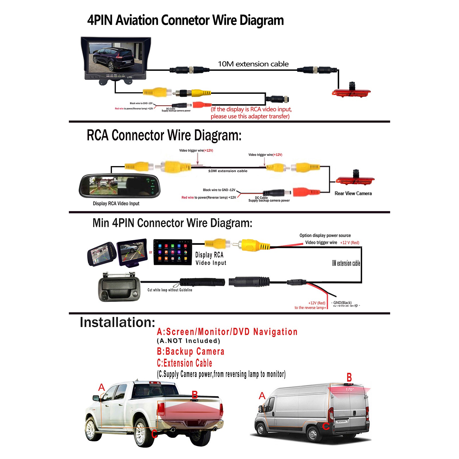 Rear View Reversing Camera For Mercedes Sprinter VW Crafter 2007-2017