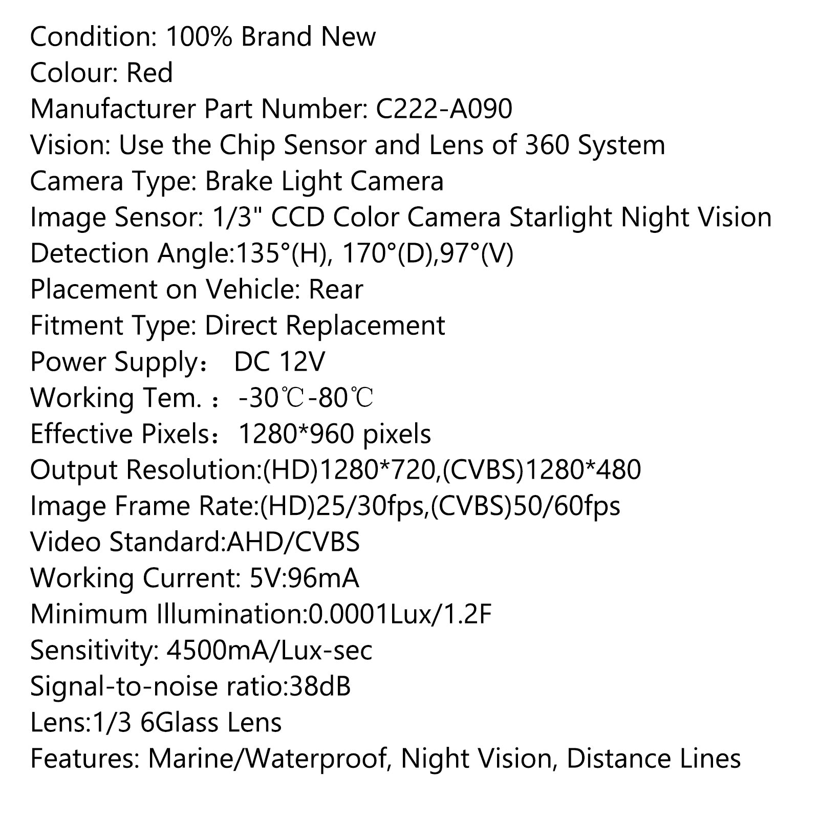 Rear View Reversing Camera For Mercedes Sprinter VW Crafter 2007-2017