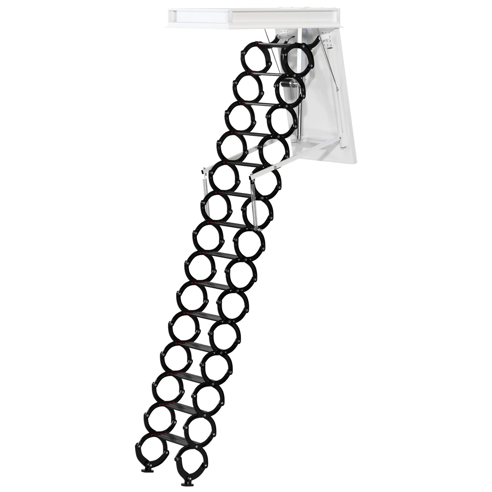 13 Steps Electirc Acctic Ladder Aluminum Folding 11.8FT Remote For Loft Home