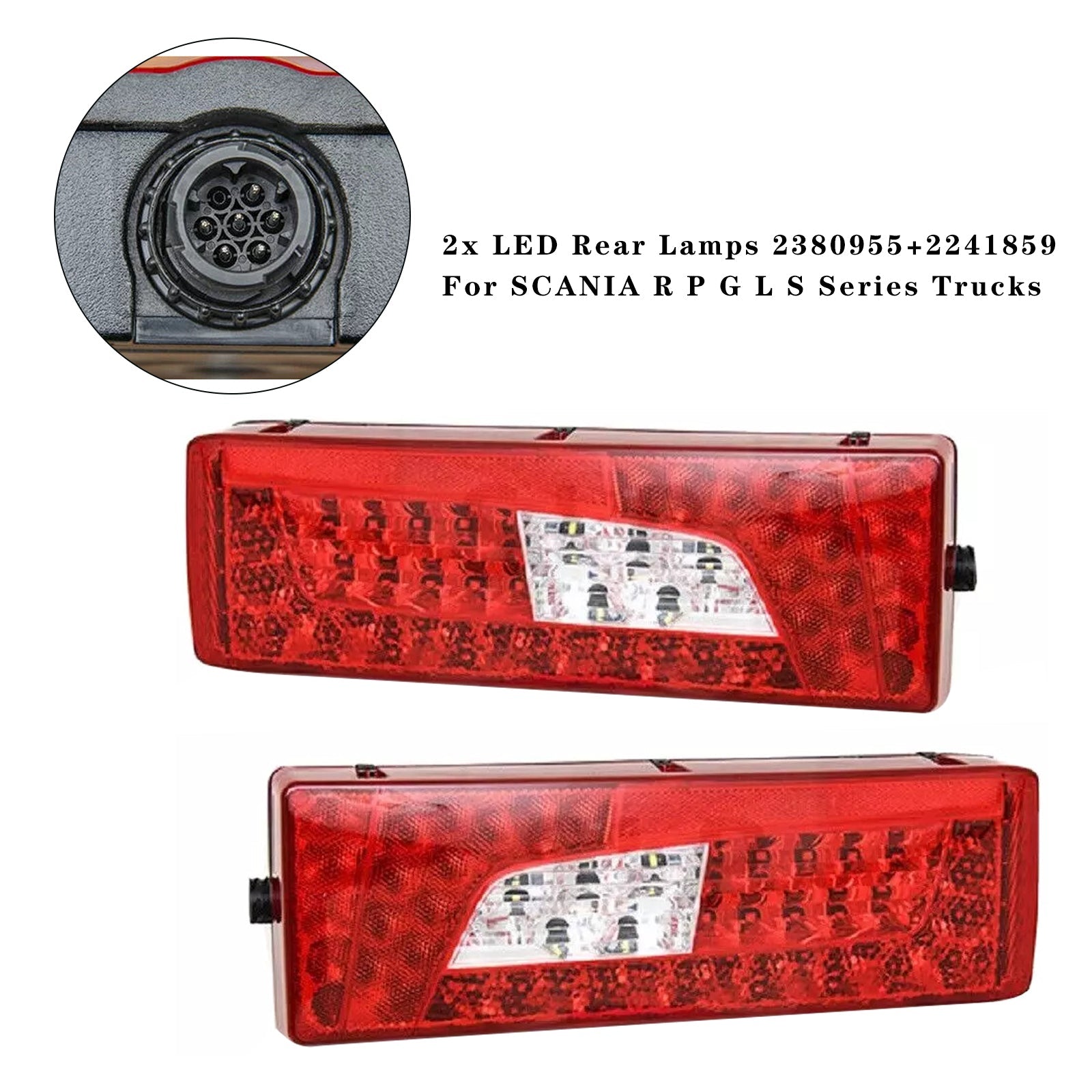2x LED Rear Lamps 2380955+2241859 For SCANIA R P G L S Series Trucks