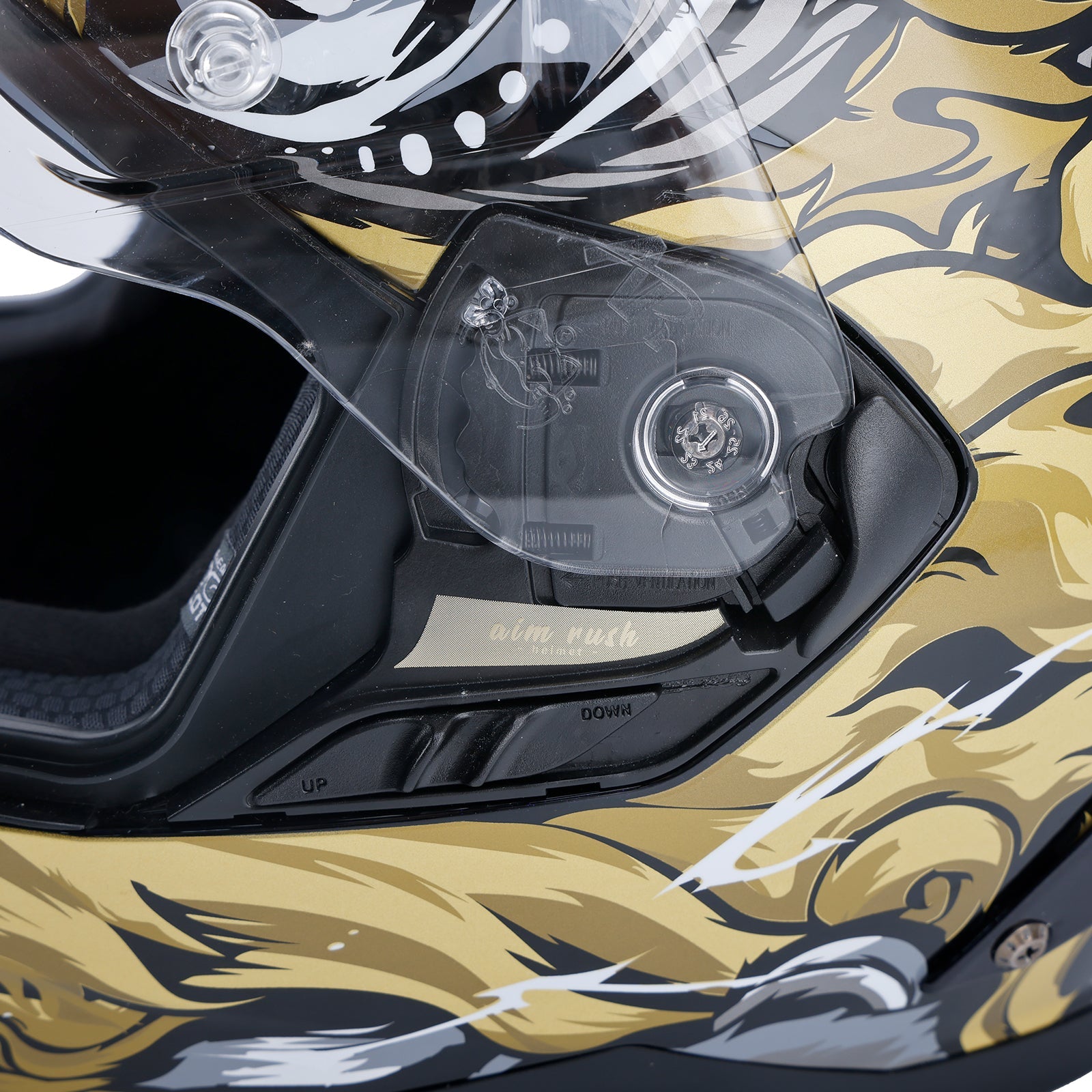 DOT Motorcycle Helmet Adult Street Full Face Black gold