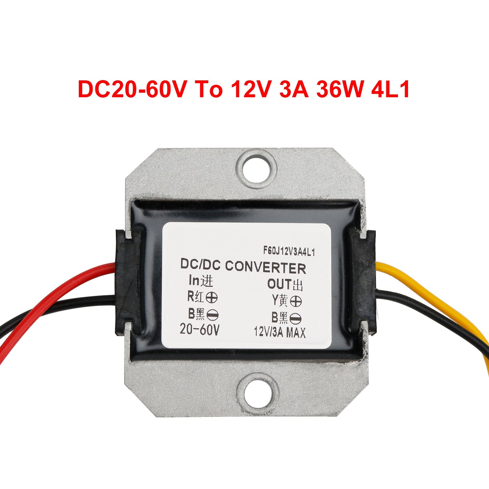 DC20-60V To DC12V 3A Step Down 36W Power Converter Regulator WaterProof