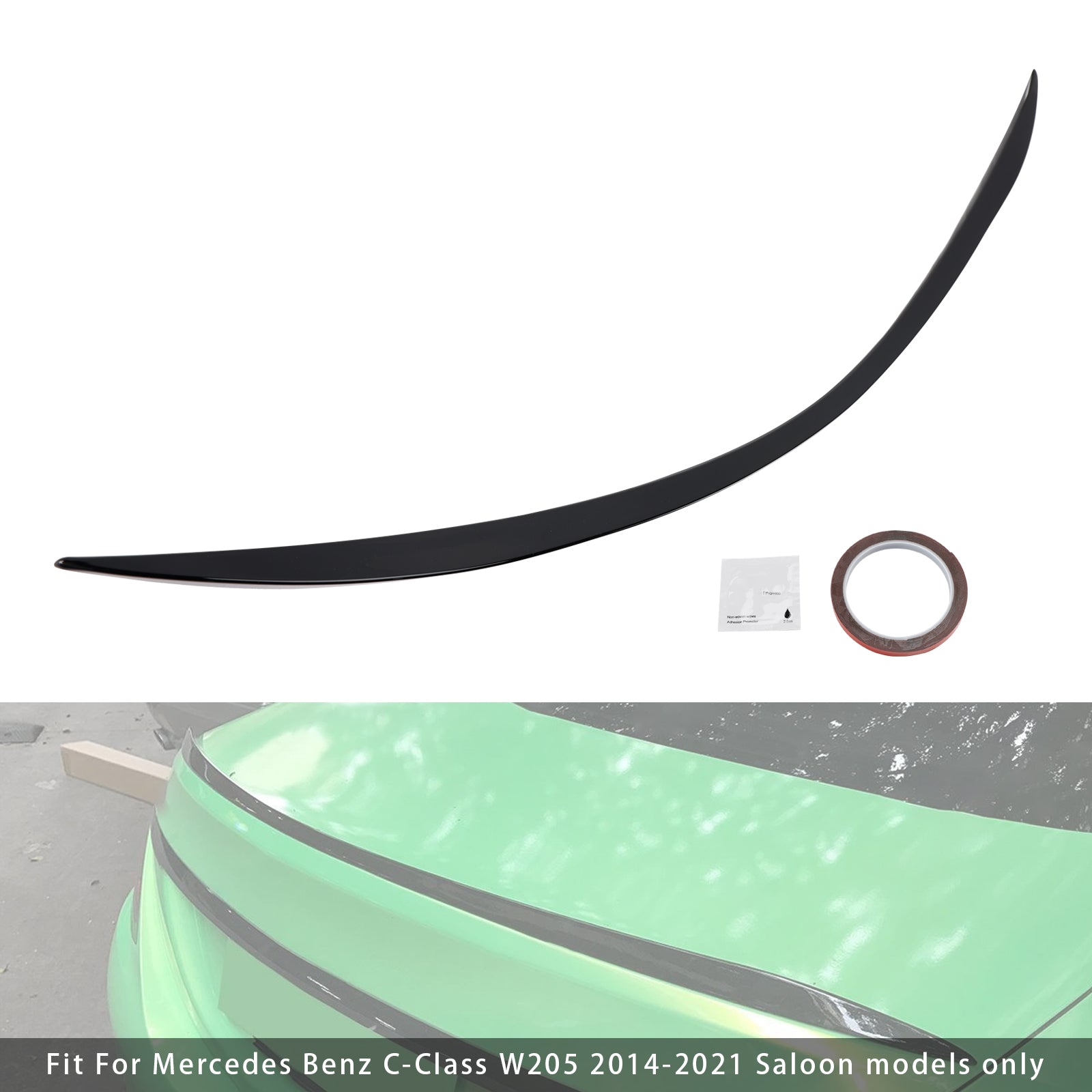 Gloss Black Rear Spoiler For Mercedes-Benz C-Class W205 2014-2121 C63 Style