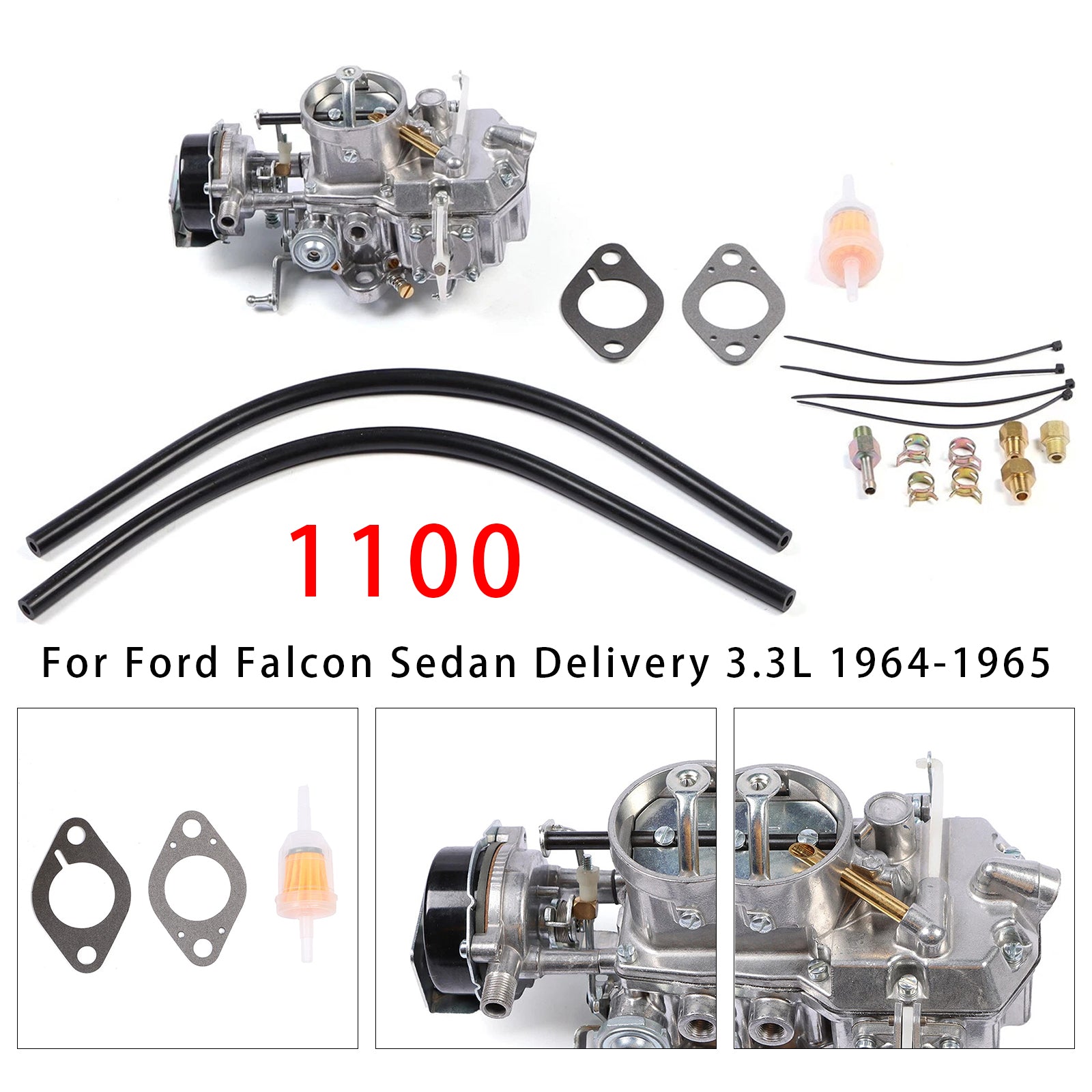 Autolite 1100 Carburetor For Ford Mustang Falcon 1963-1969 6 cyl 170/200 Engines