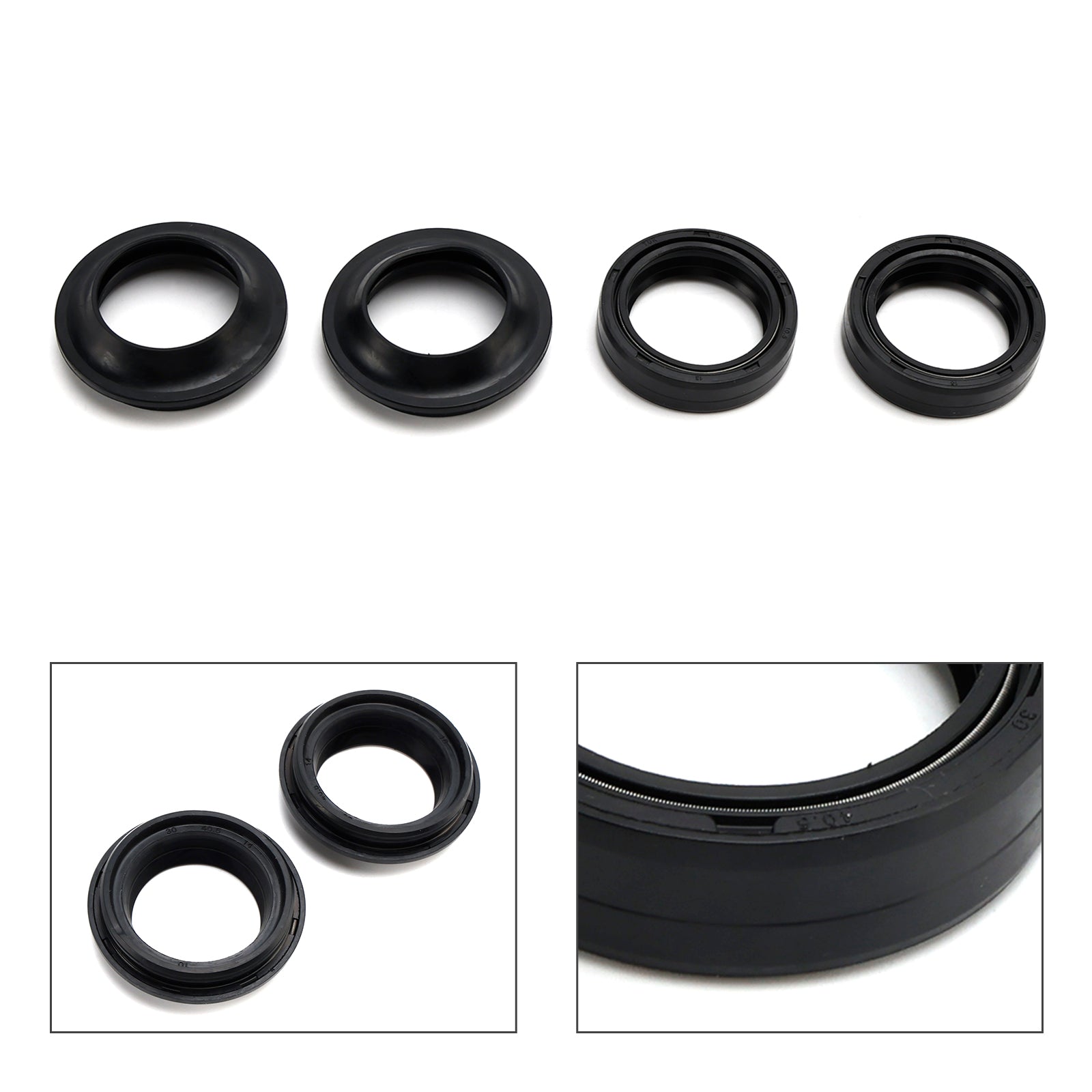 Juego de sellos y polvo de horquilla para Yamaha TTR125 TY125 YBR125 DT125 RD125 1974-2014 Genérico