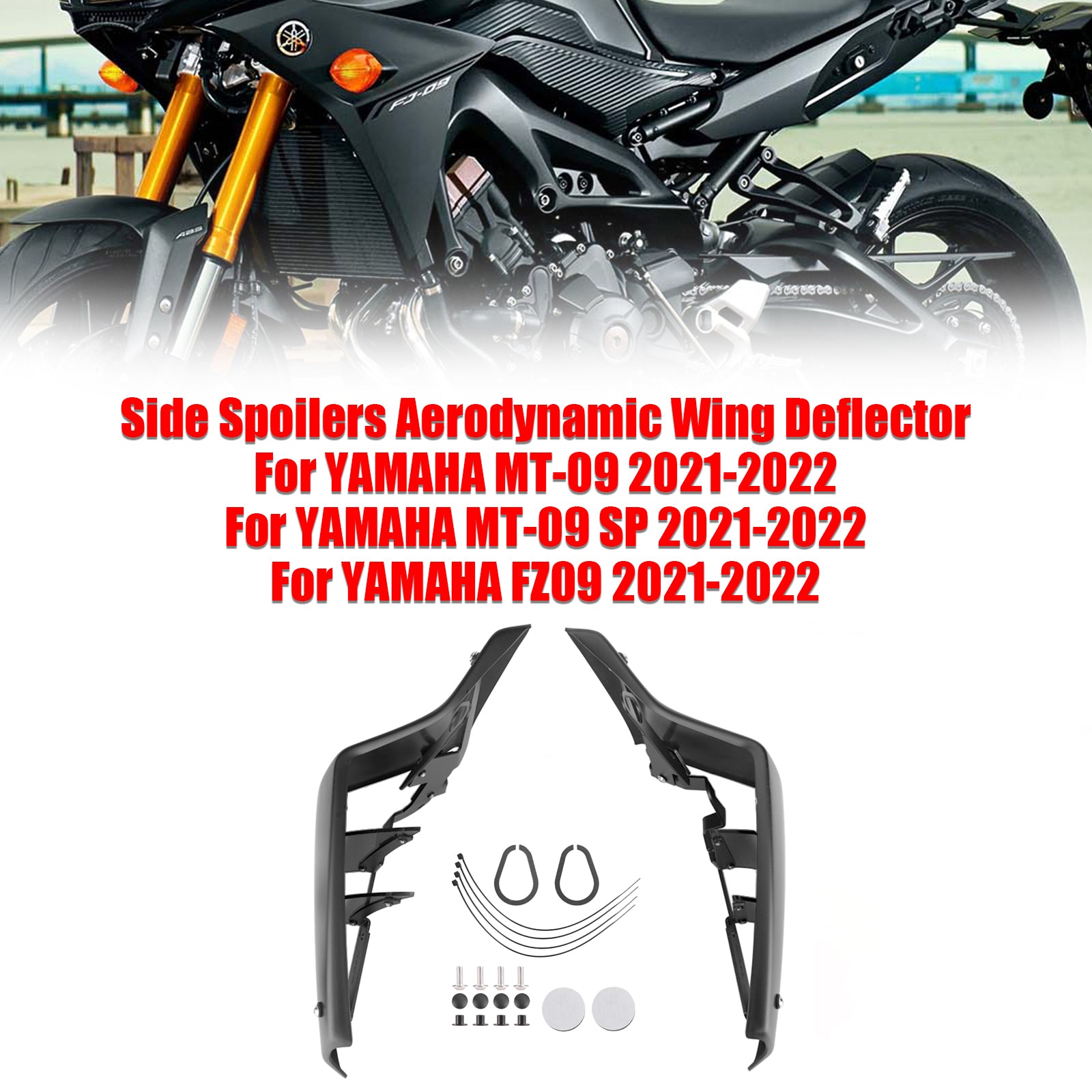 2021-2022 야마하 MT-09 SP FZ09 사이드 스포일러 공기역학적 윙 디플렉터